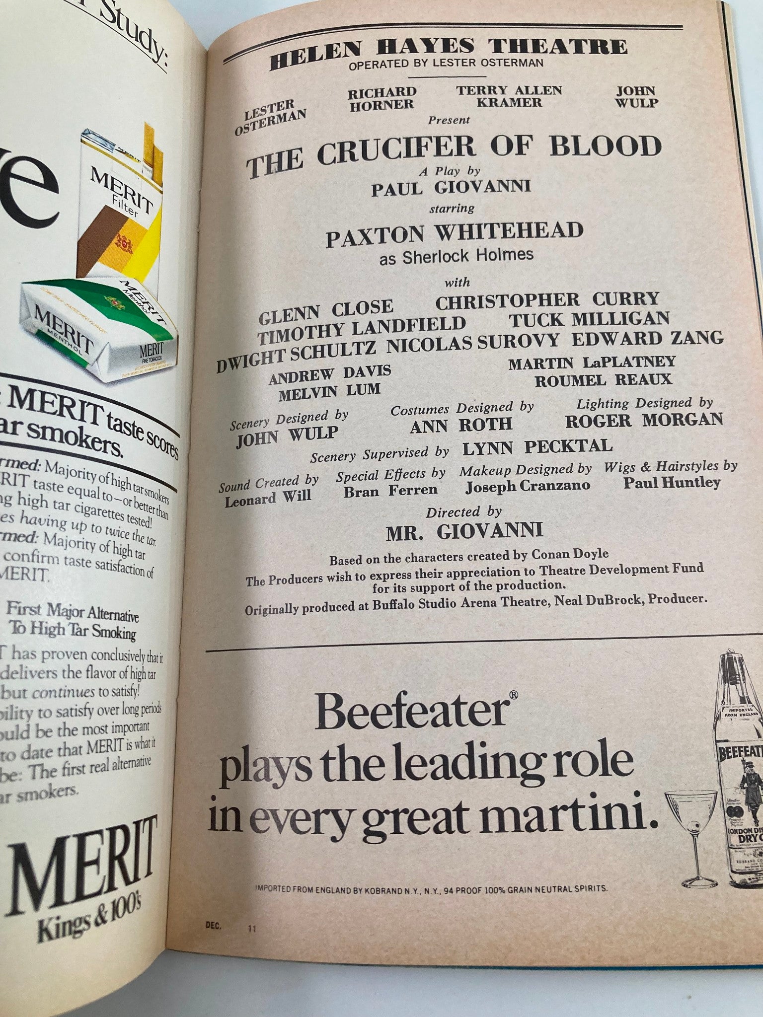 1978 Playbill Helen Hayes Theatre Paxton Whitehead in The Crucifer of Blood