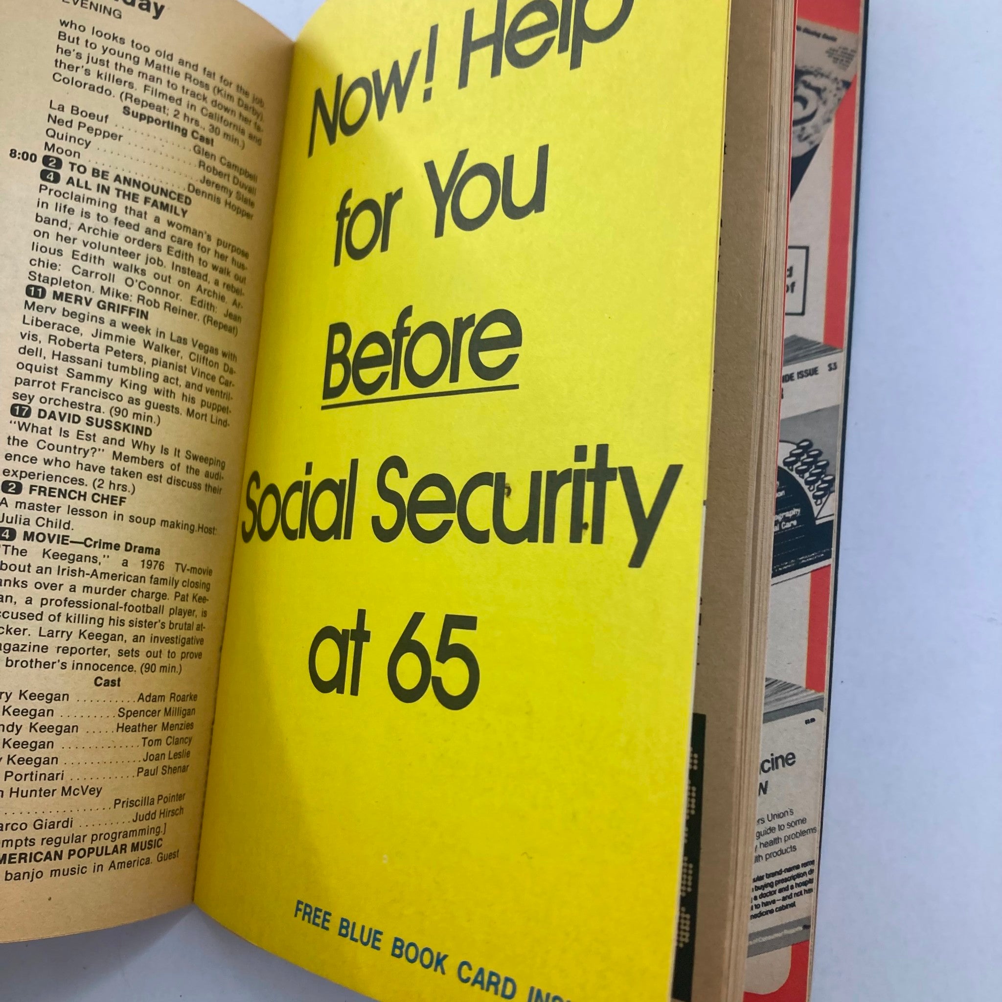 An advertisement page from TV Guide Magazine May 1 1976 #1205 promoting services before Social Security at 65.