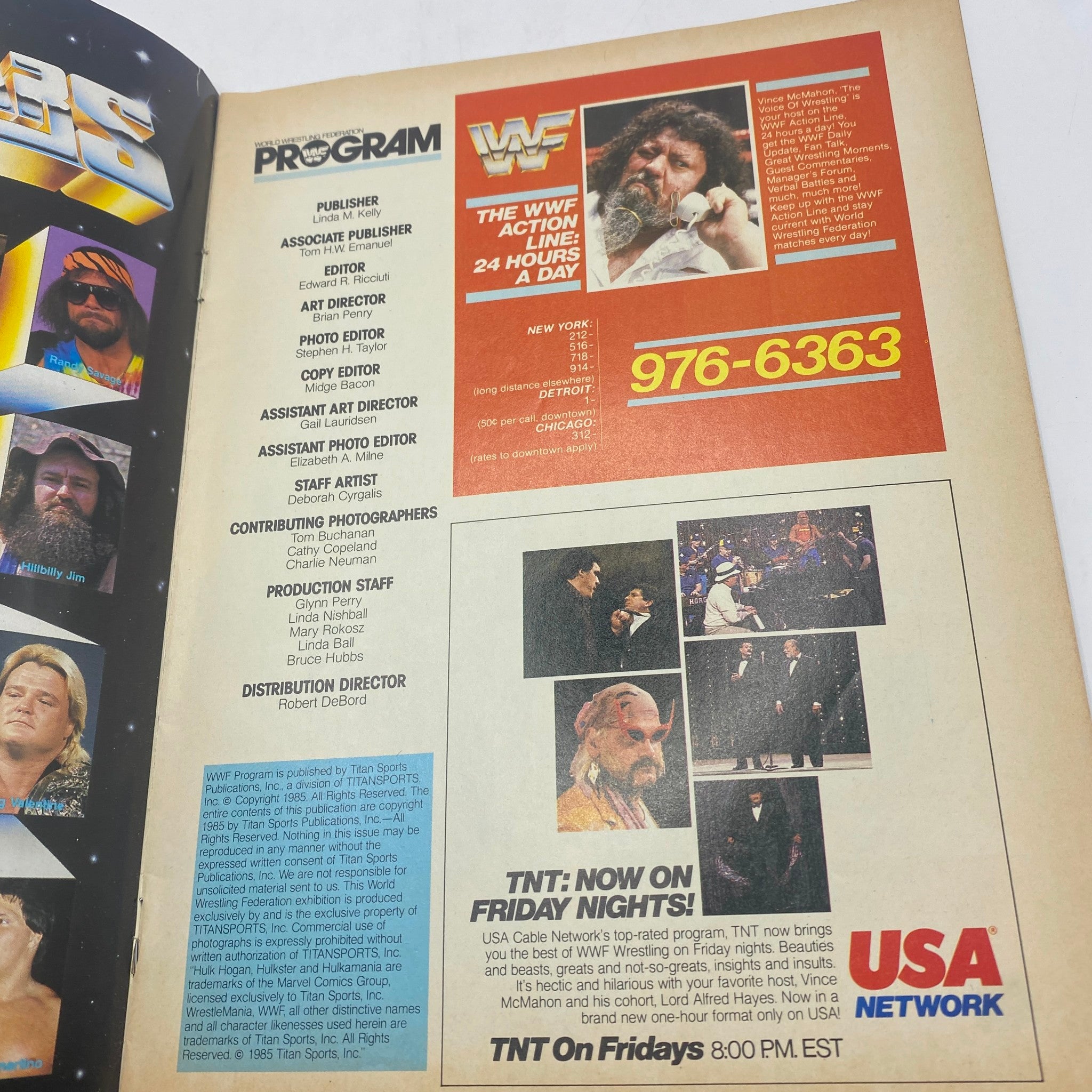 Wwf Program Insert 1985 WWF Program: Dynamite Kid & More