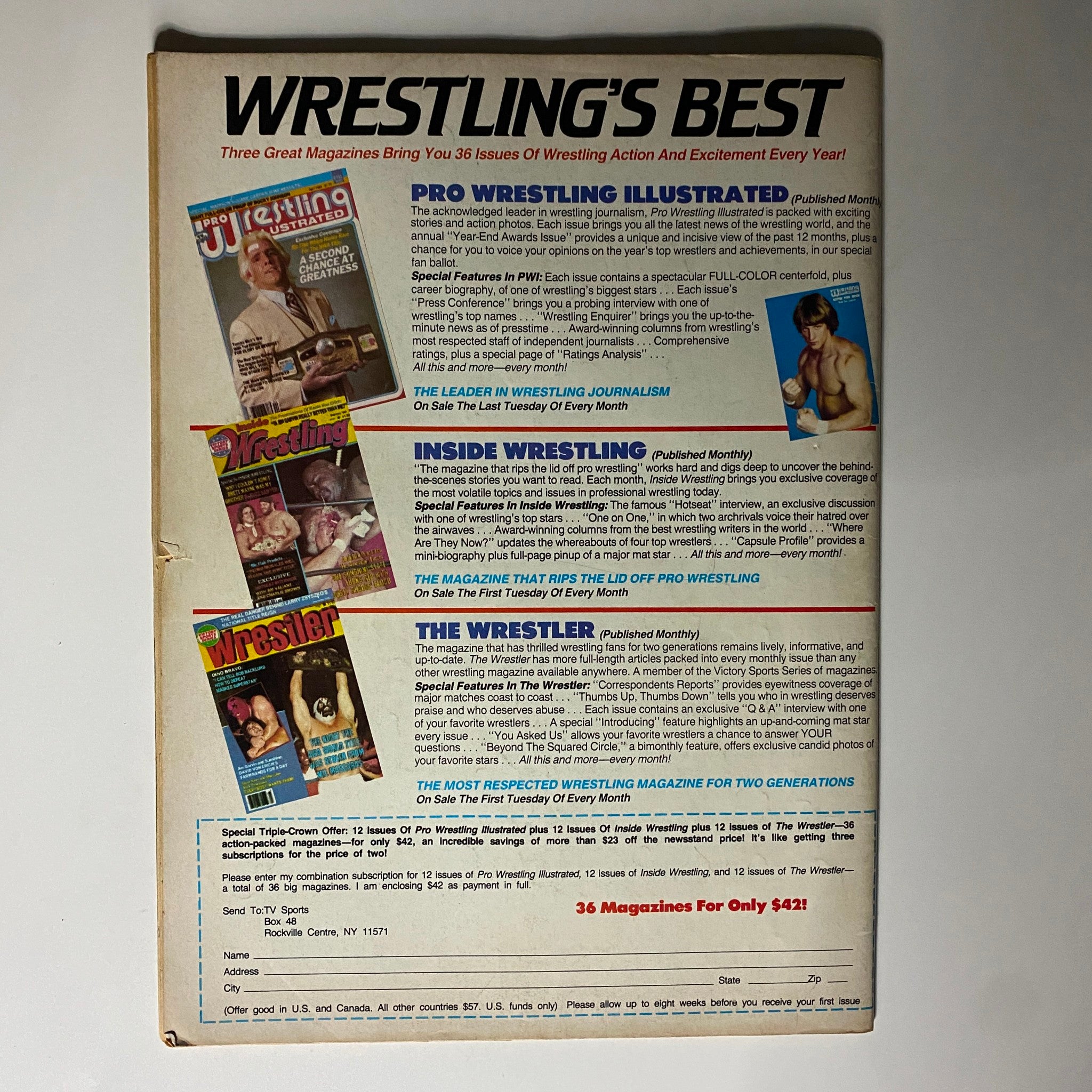 VTG The Wrestler Magazine May 1986 Kevin, Lance, Kerry GD Interior No Label