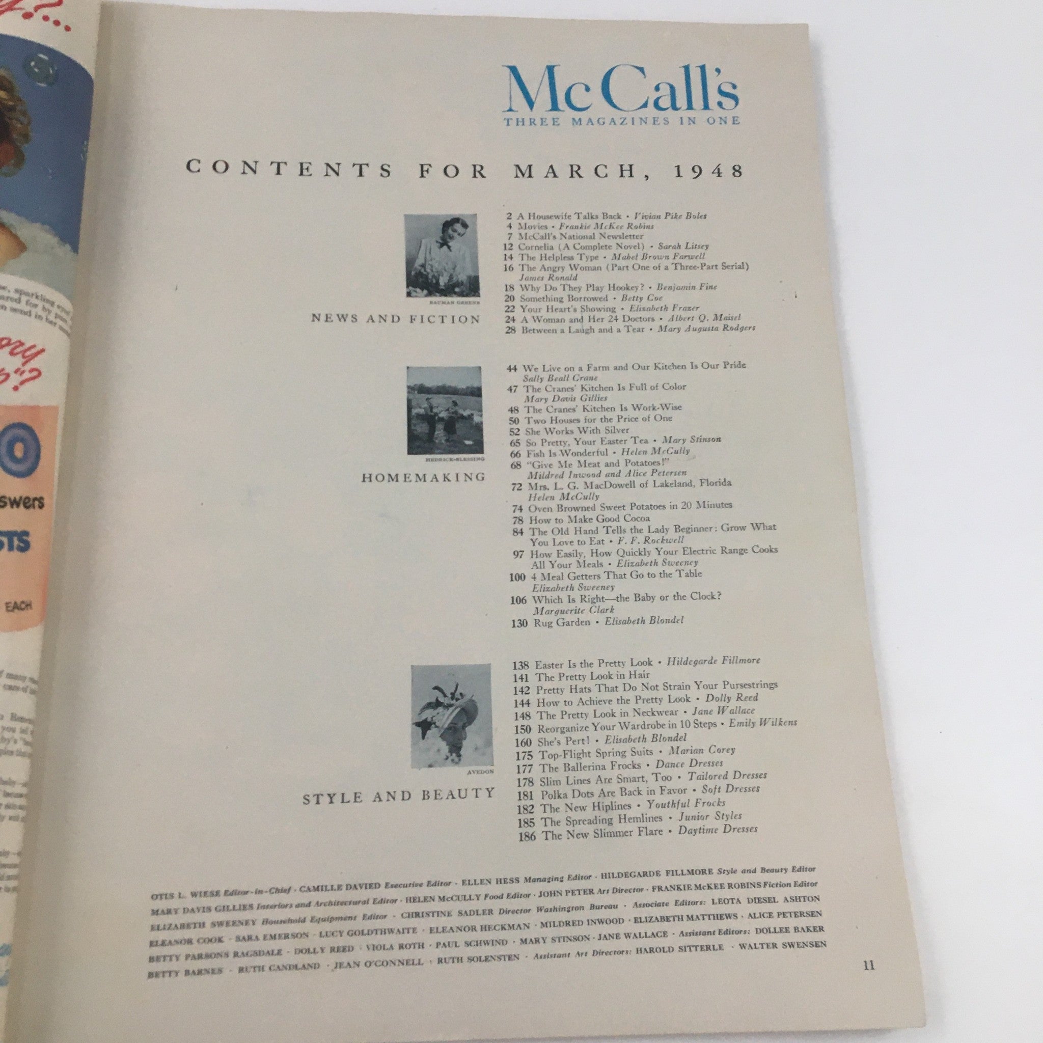 McCall's Magazine March 1948 A Housewife Talks Back & Cornelia Novel No Label