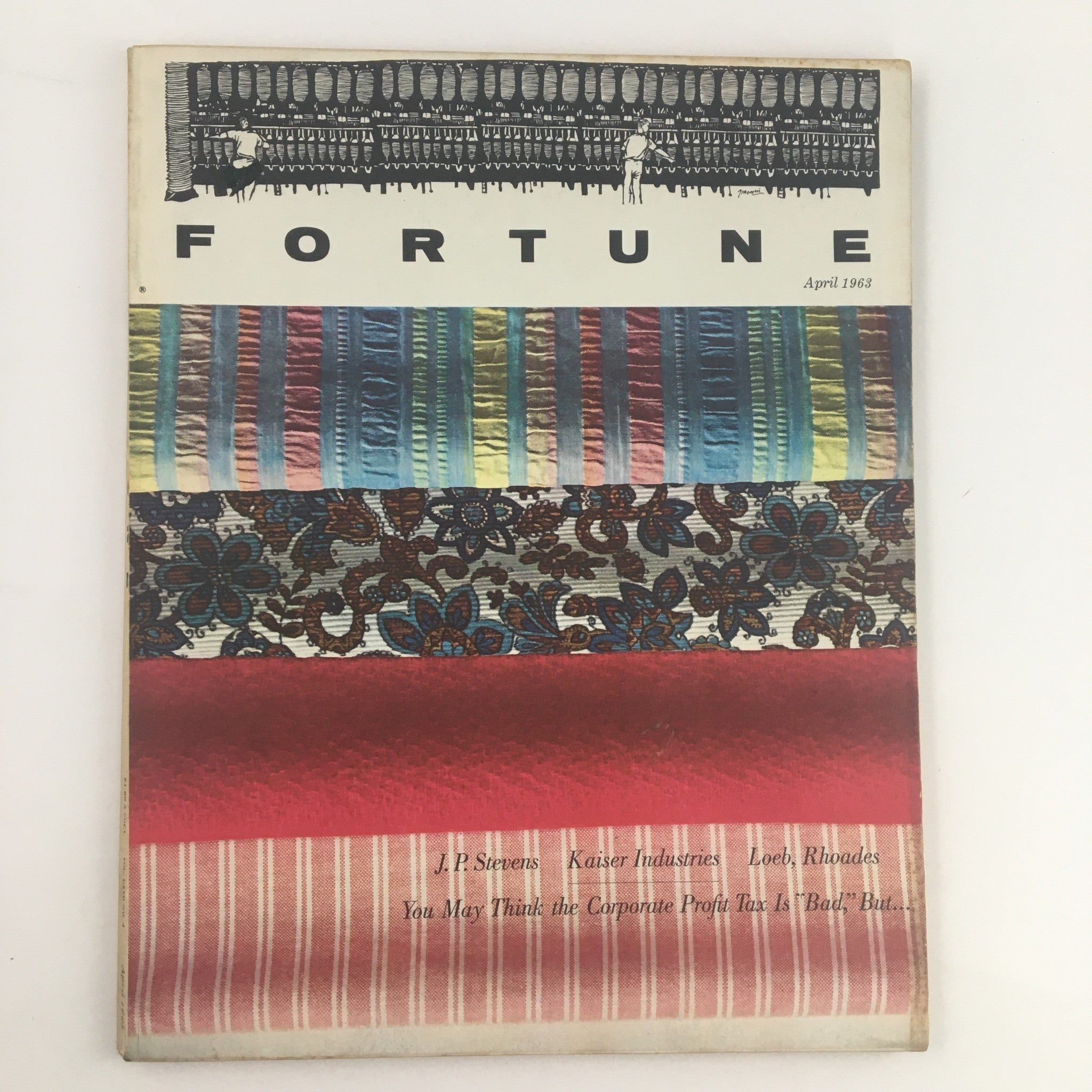 Fortune Magazine April 1963 J.P. Stevens Kaiser Industries Loeb Rhoades No Label