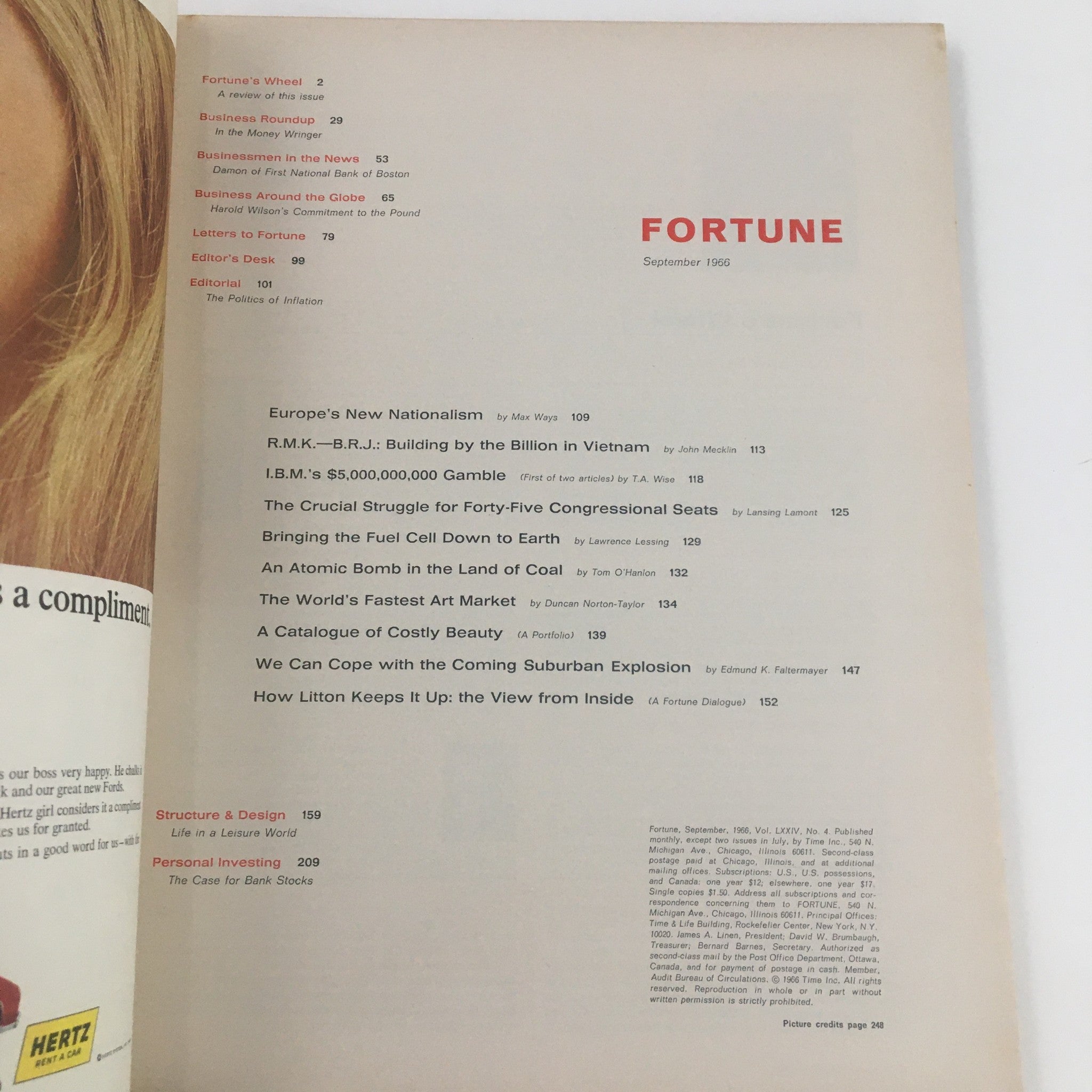 Fortune Magazine September 1966 Vietnam, Construction Under The Gun No Label