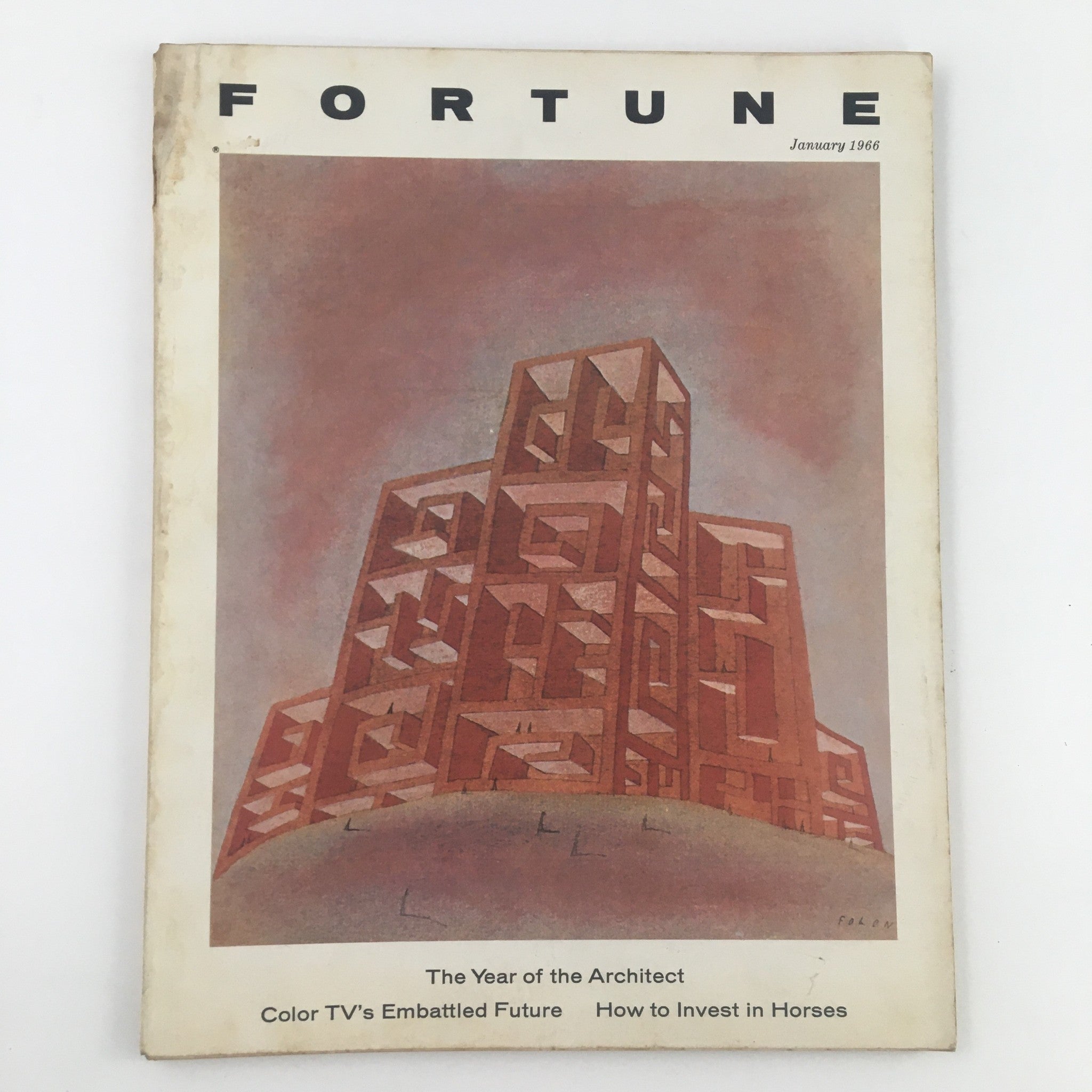 Fortune Magazine January 1966 The Color TV's Embattled Future No Label