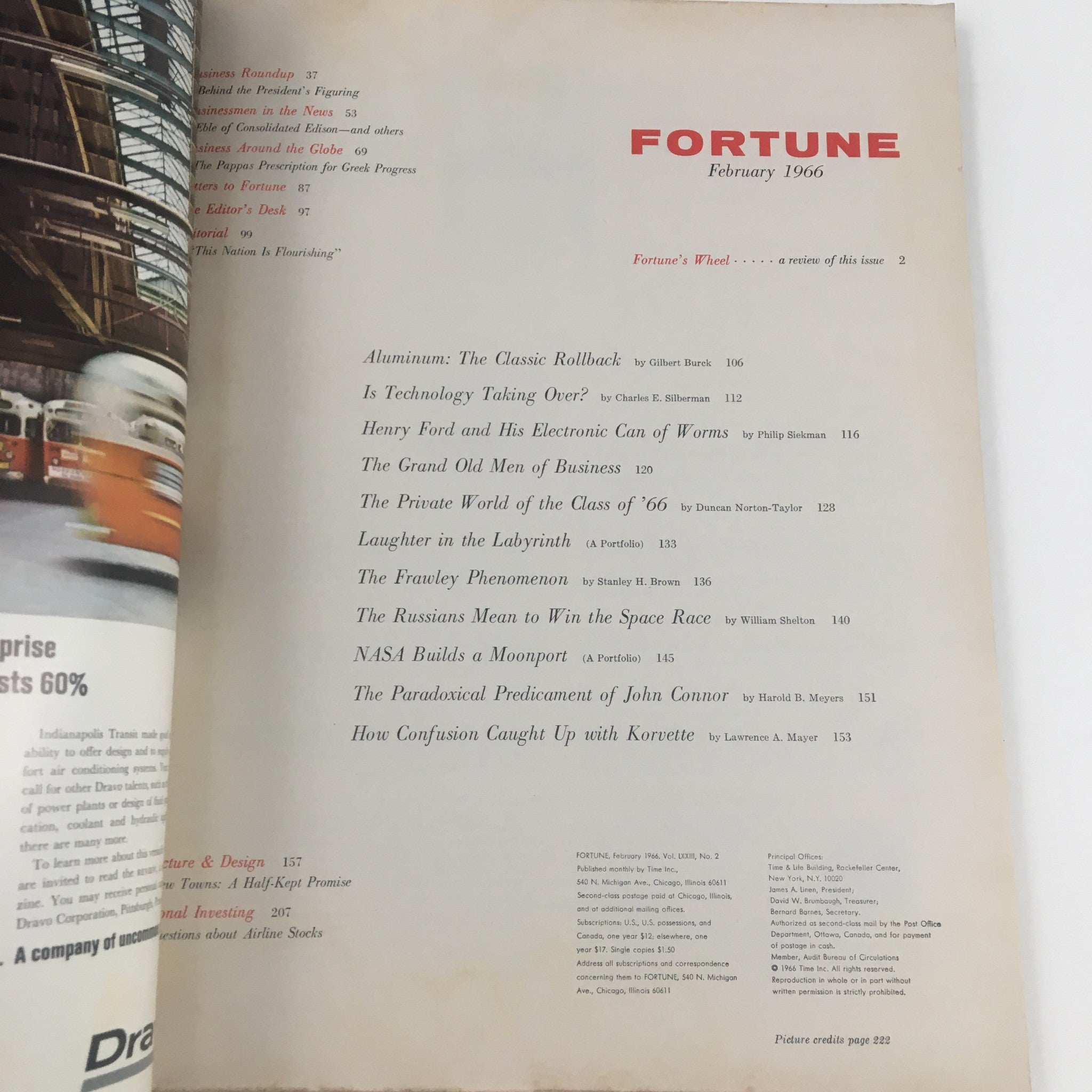 Fortune Magazine February 1966 Aluminum A Study in Rollback Economics No Label