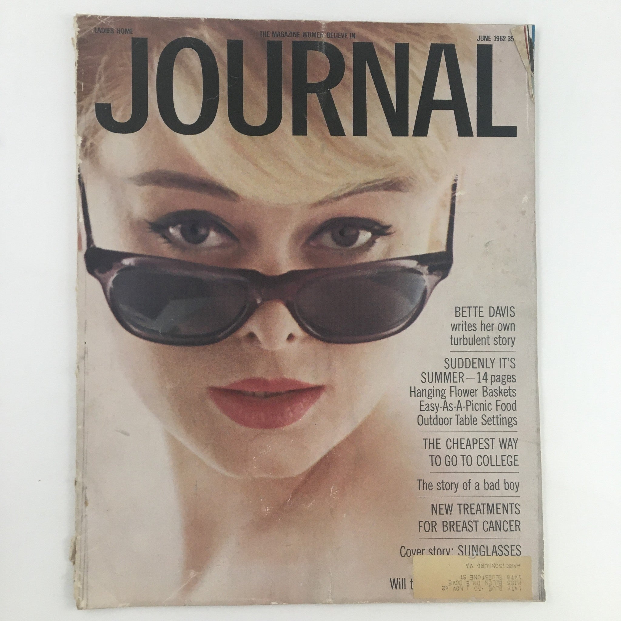 Ladies' Home Journal Magazine June 1962 Bette Davis Writes Her Turbulent Story