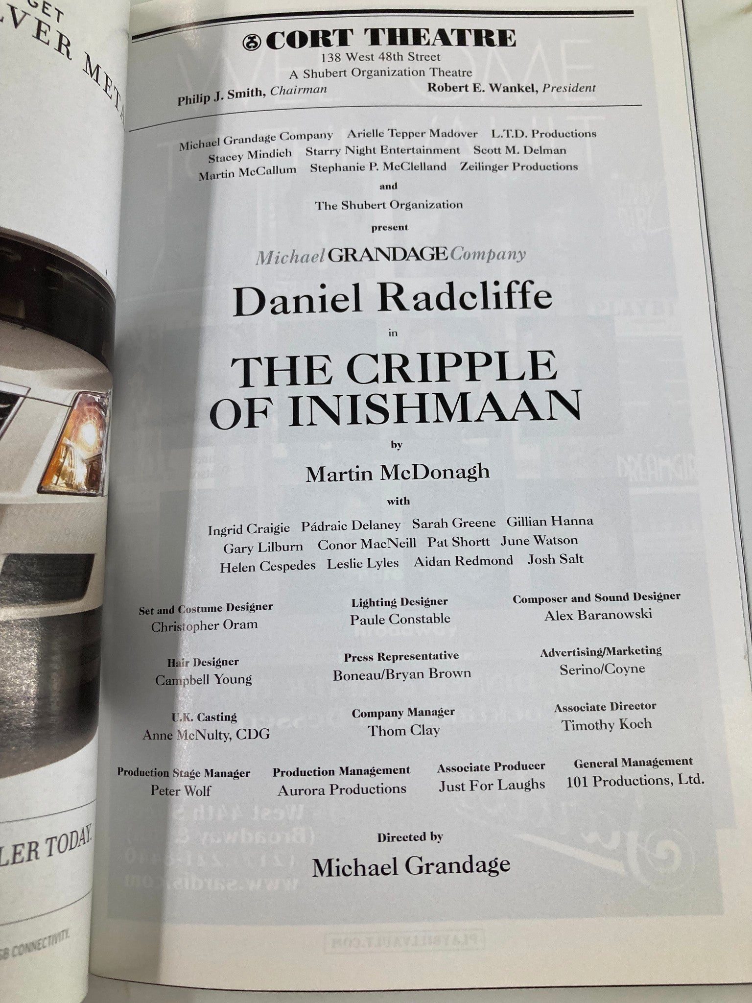 2014 Playbill Cort Theatre Daniel Radcliffe in The Cripple of Inishmaan