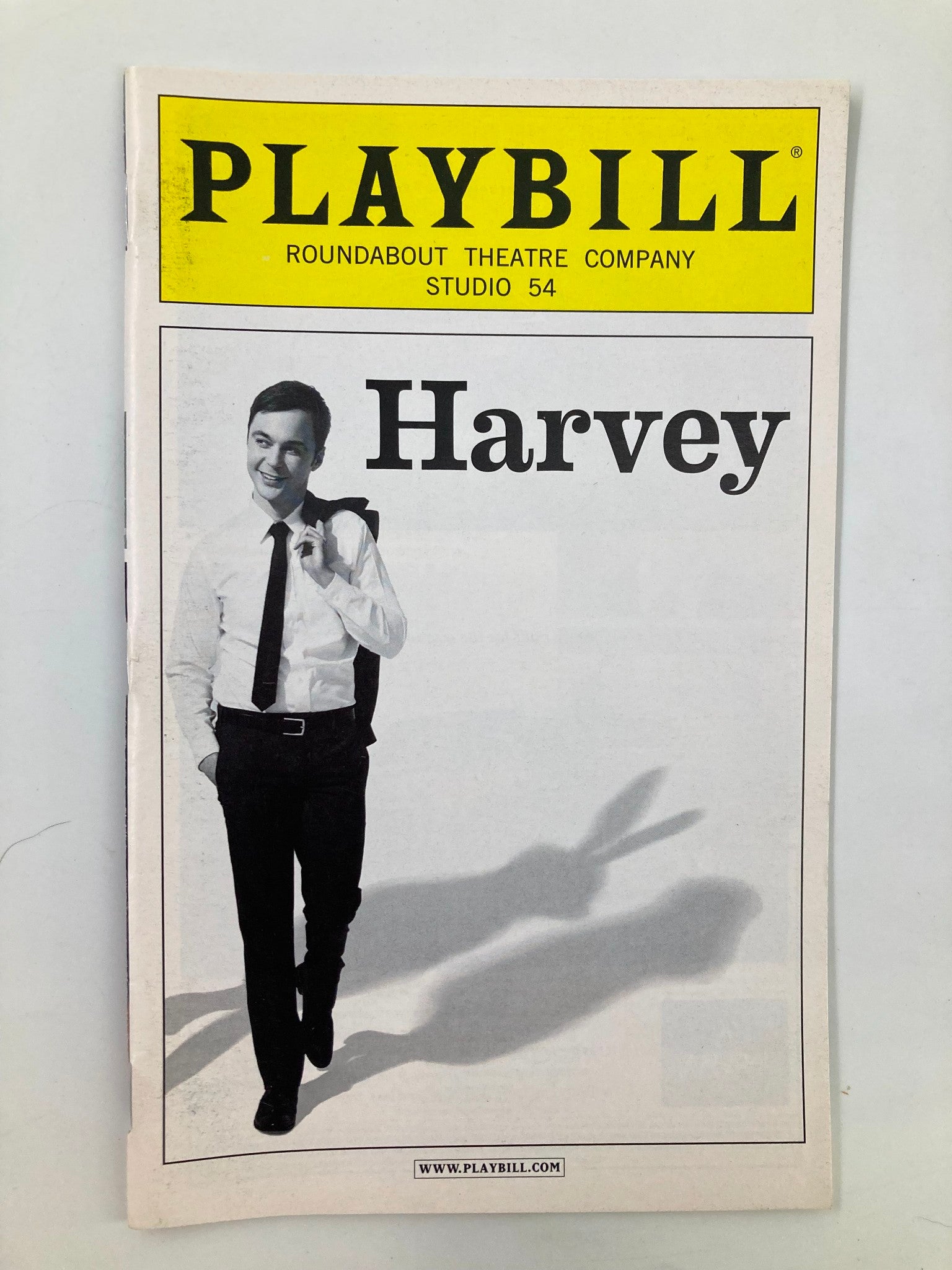 2012 Playbill Studio 54 Jim Parsons, Jessica Hecht, Charles Kimbrough in Harvey