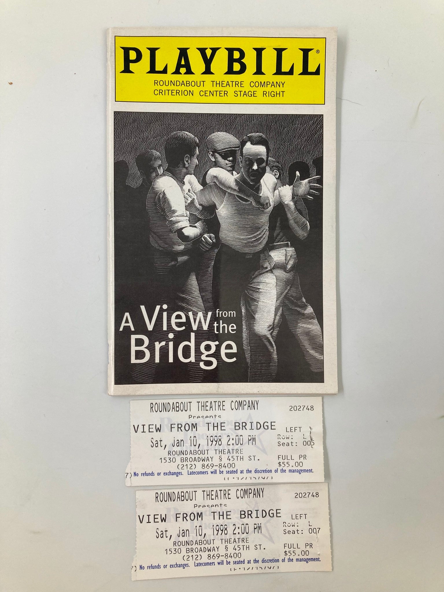 1998 Playbill Roundabout Theatre Company Anthony LaPaglia A View from the Bridge