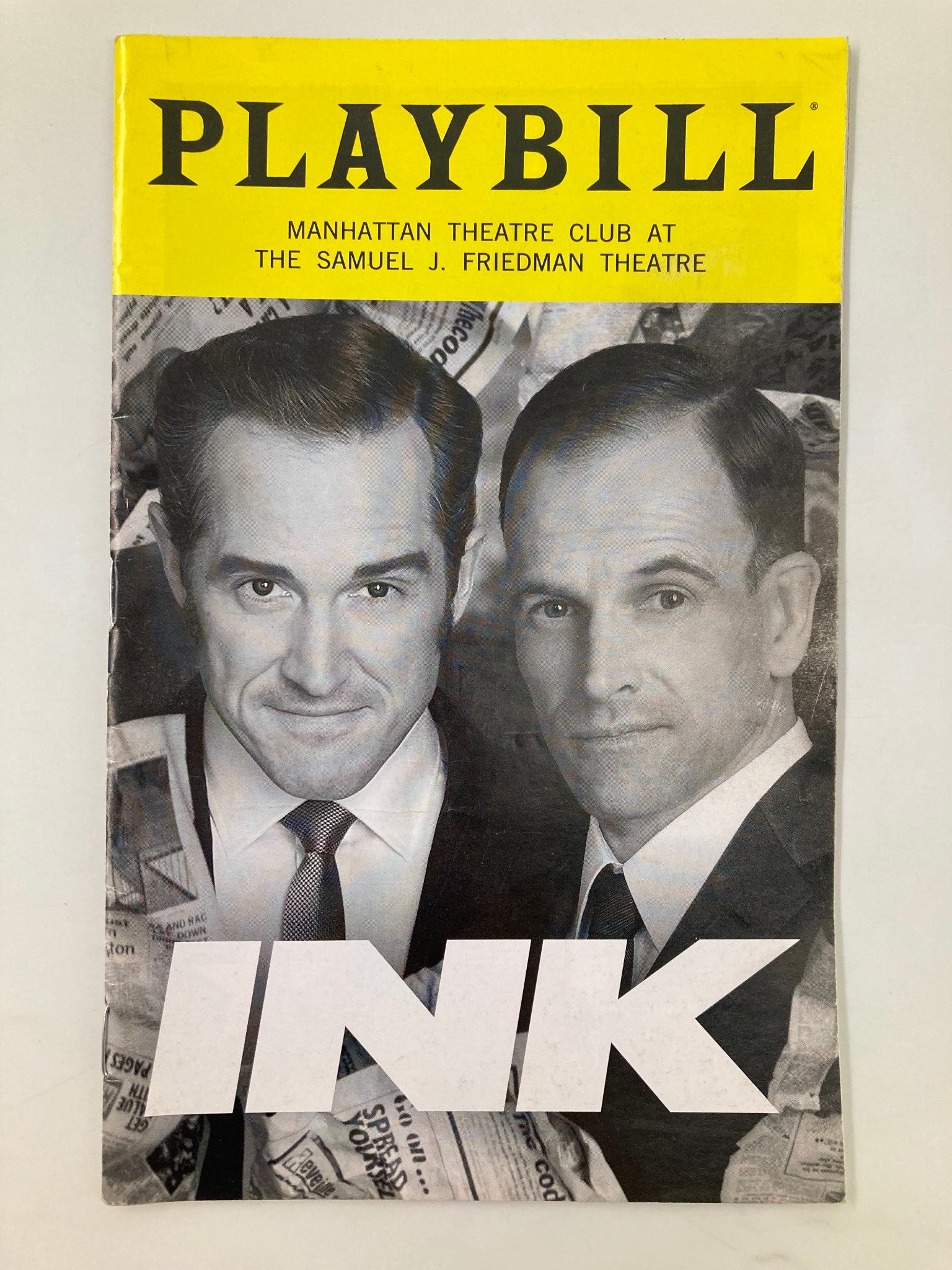 2019 Playbill Manhattan Theatre Club Bertie Carvel, Johnny Lee Miller in Ink