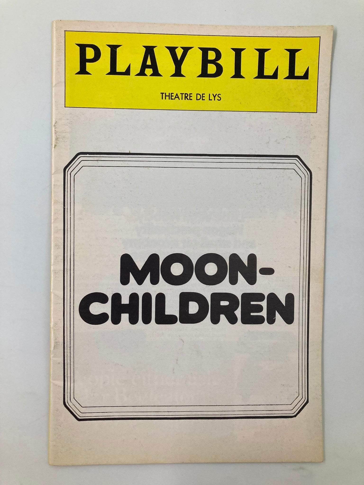 1974 Playbill Theatre De Lys Wil Albert, Douglas Anderson in Moon-Children