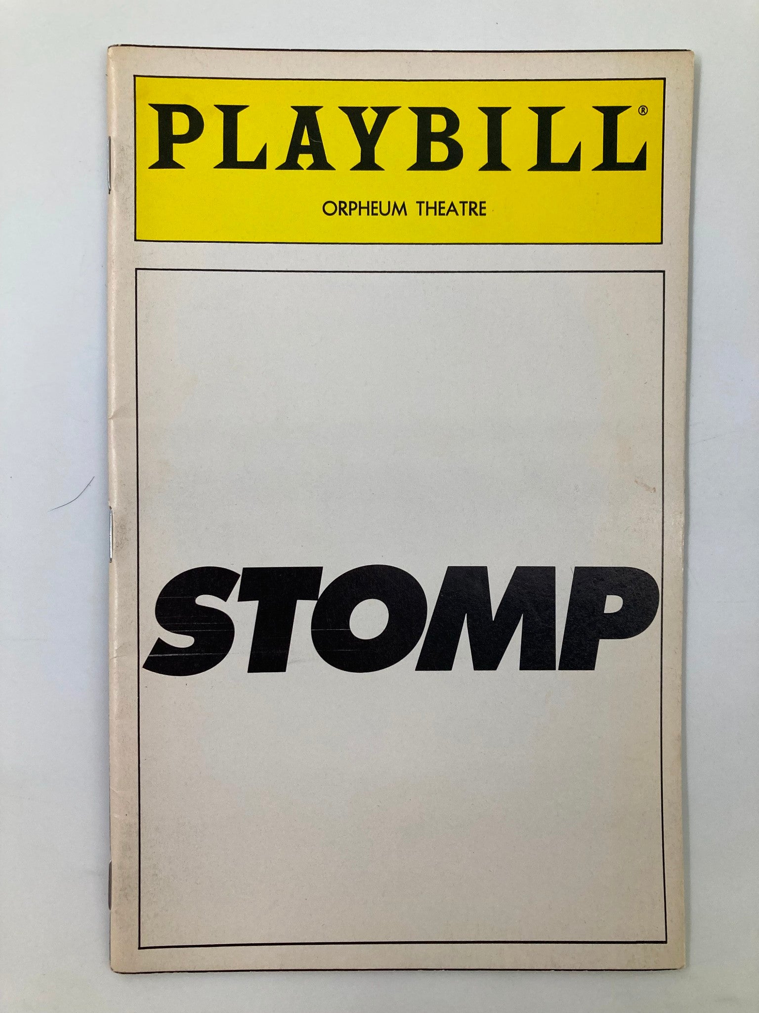 1996 Playbill Orpheum Theatre Ahmed A. Best, Michael Bove in Stomp