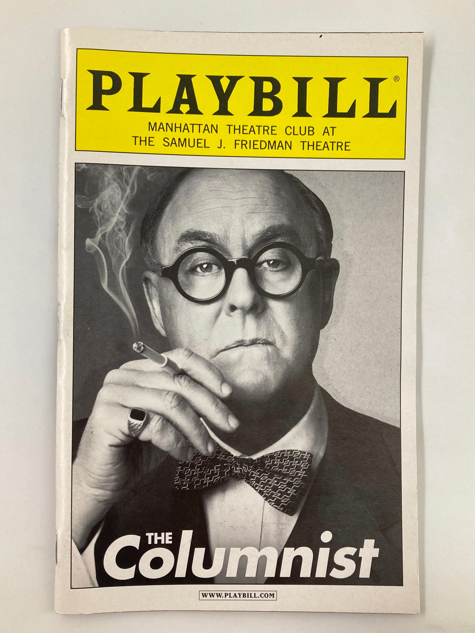 2012 Playbill The Samuel J. Friedman Theatre John Lithgow in The Columnist