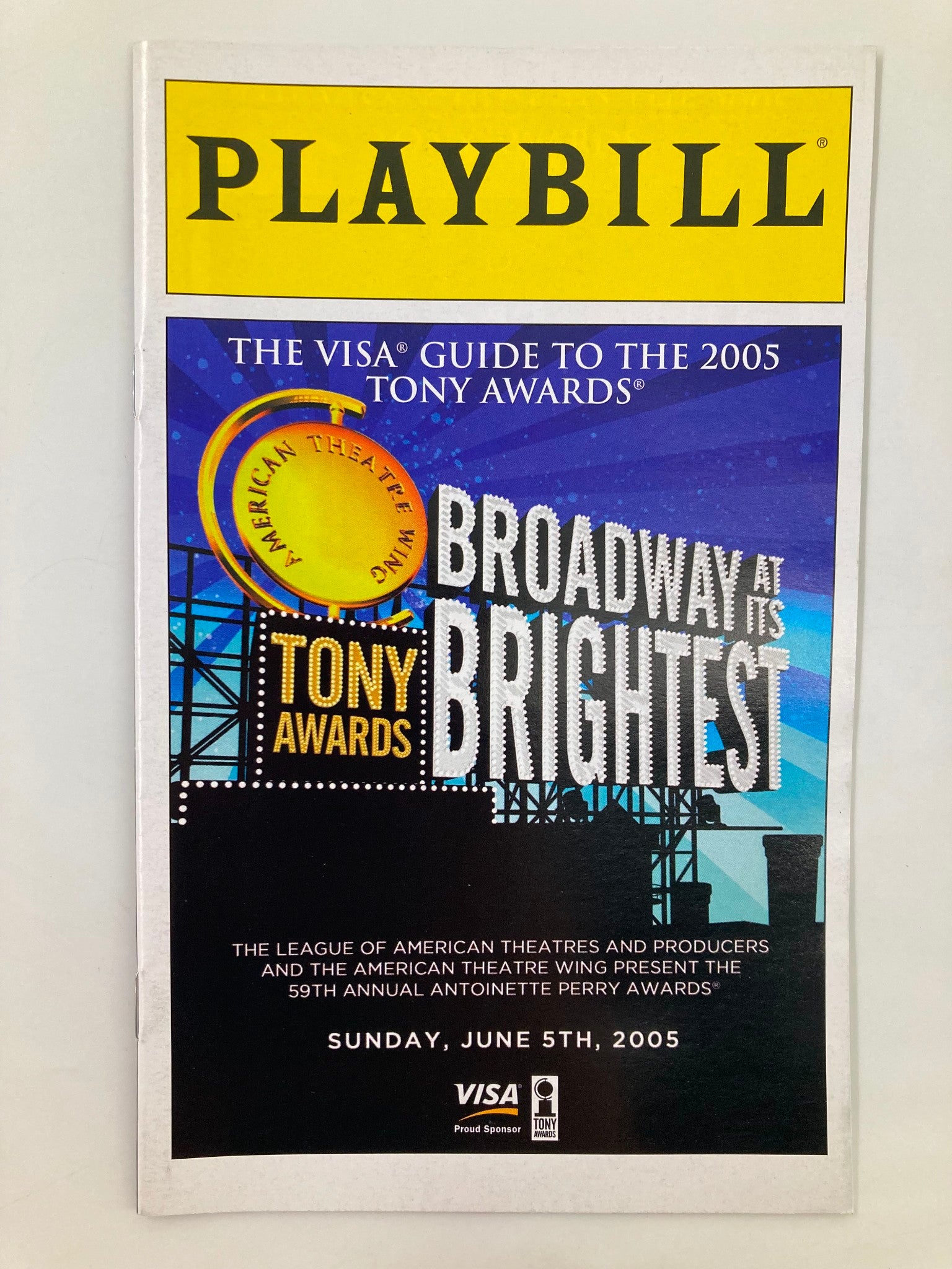 2005 Playbill The Visa Guide To The 2005 Tony Awards American Theatre Wing VG