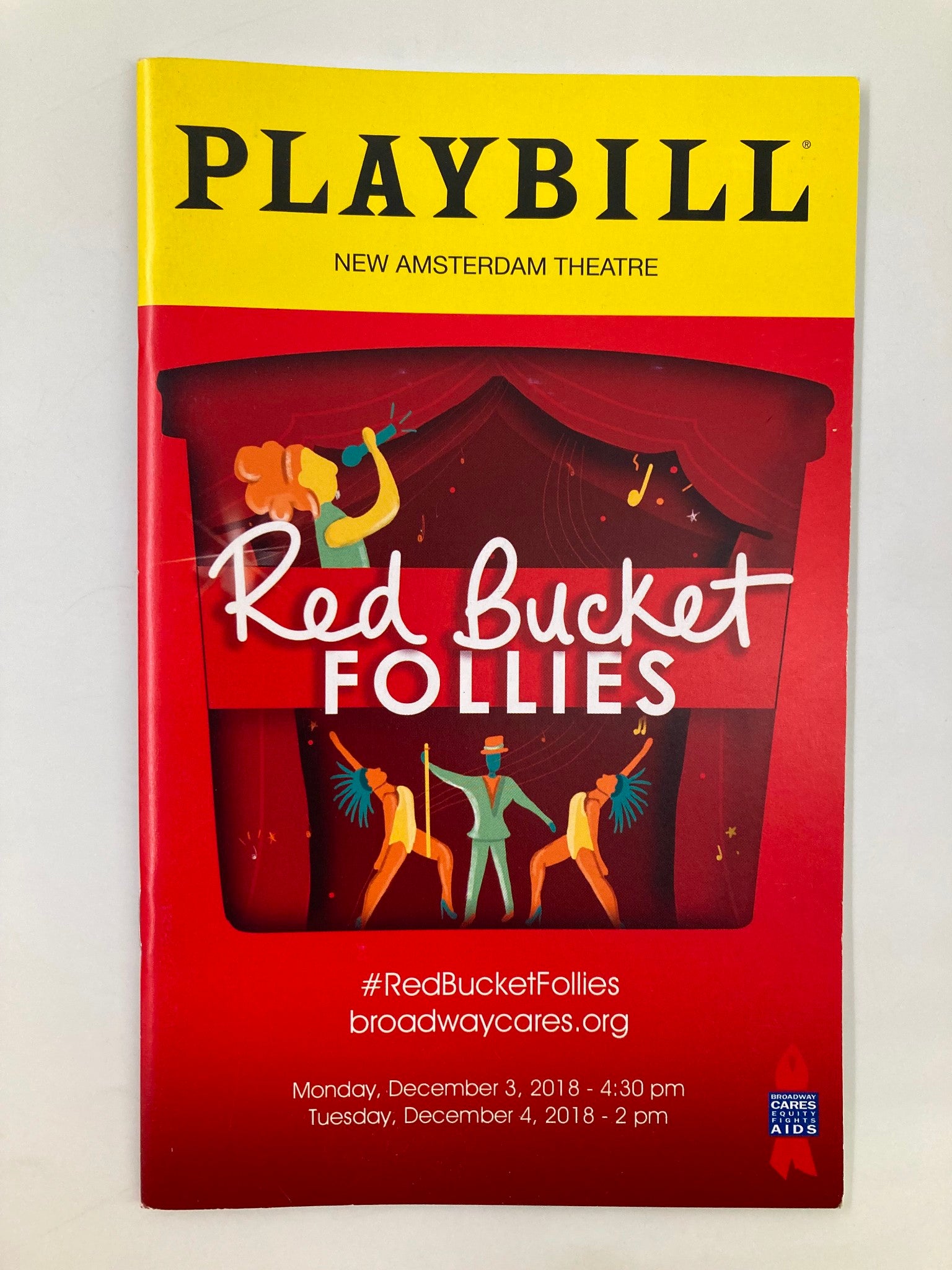 2018 Playbill New Amsterdam Theatre Red Bucket Follies Hosted Seth Rudetsky VG