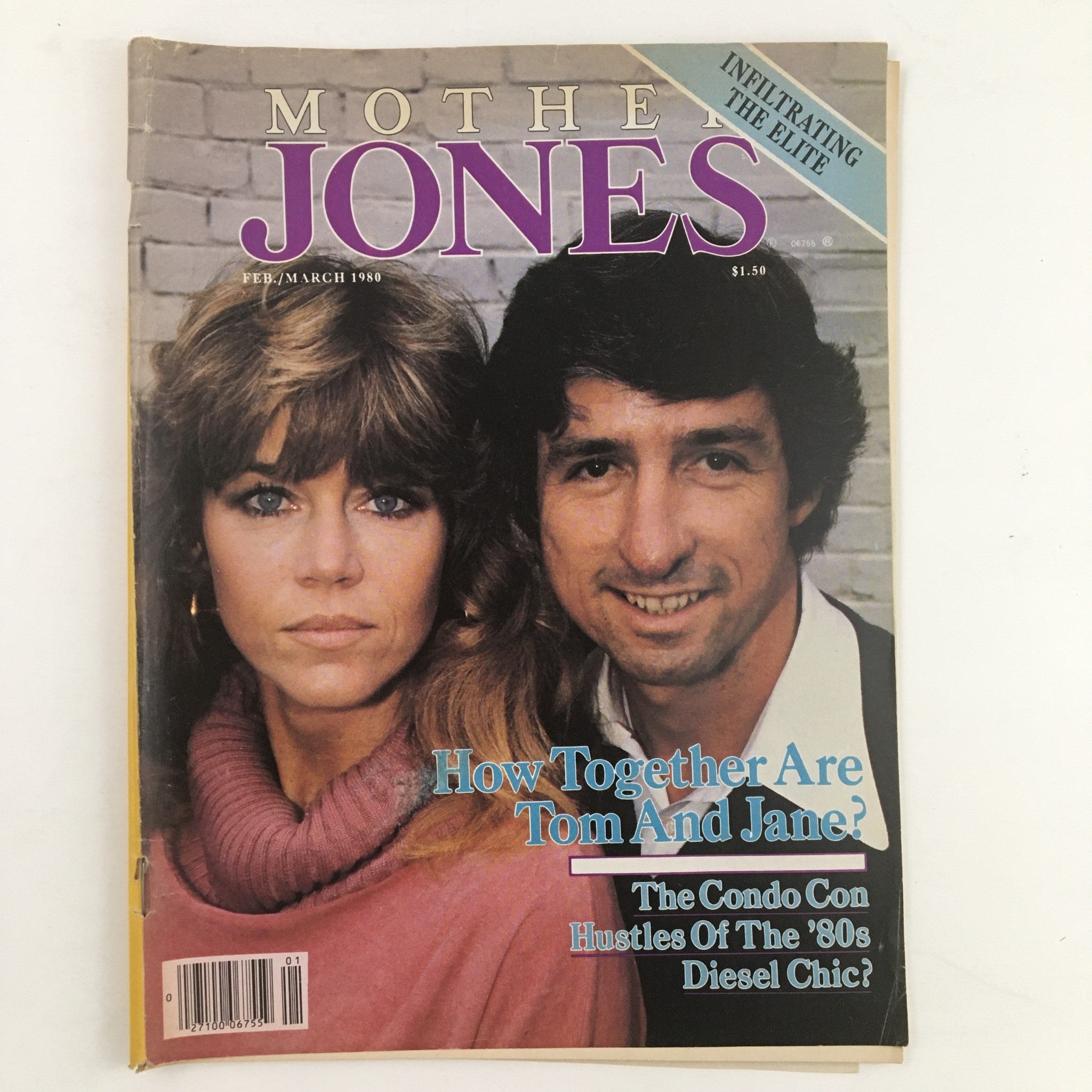 Mother Jones Magazine February 1980 Tom Hayden and Jane Fonda No Label