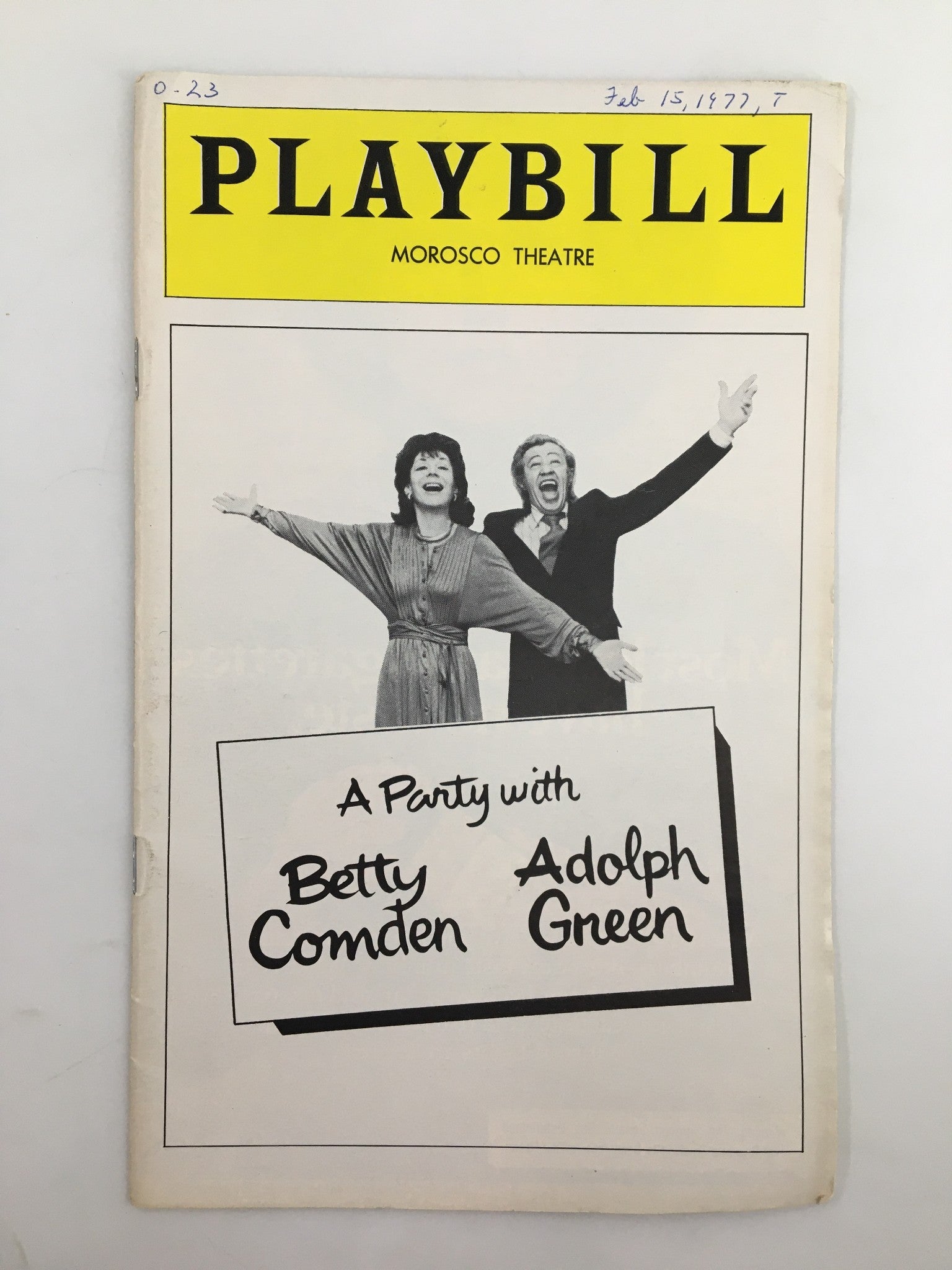 1977 Playbill The Morosco Theatre A Party With Betty Comden & Adolph Green