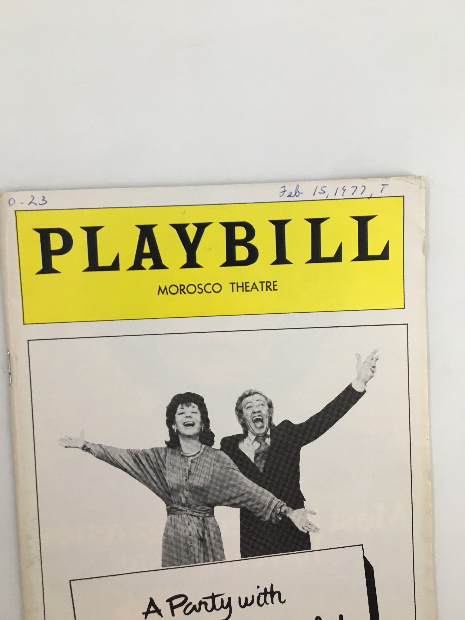 1977 Playbill The Morosco Theatre A Party With Betty Comden & Adolph Green