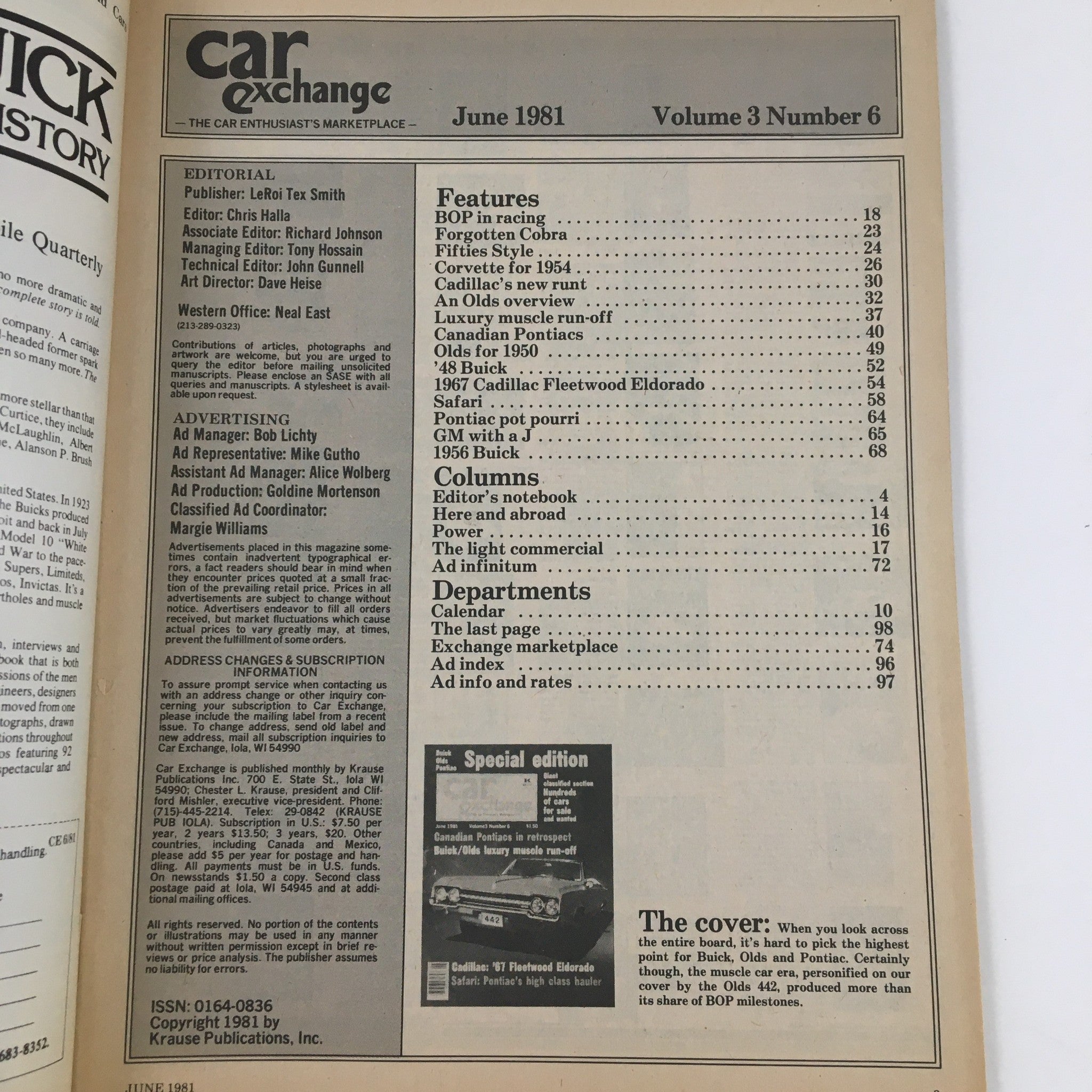 Car Exchange Magazine June 1981 Cadillac 1967 Fleetwood Eldorado No Label