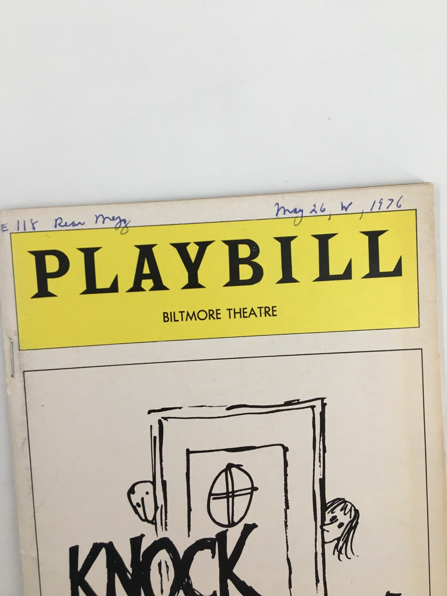 1976 Playbill Biltmore Theatre Neil Flanagan, Judd Hirsch in Knock Knock