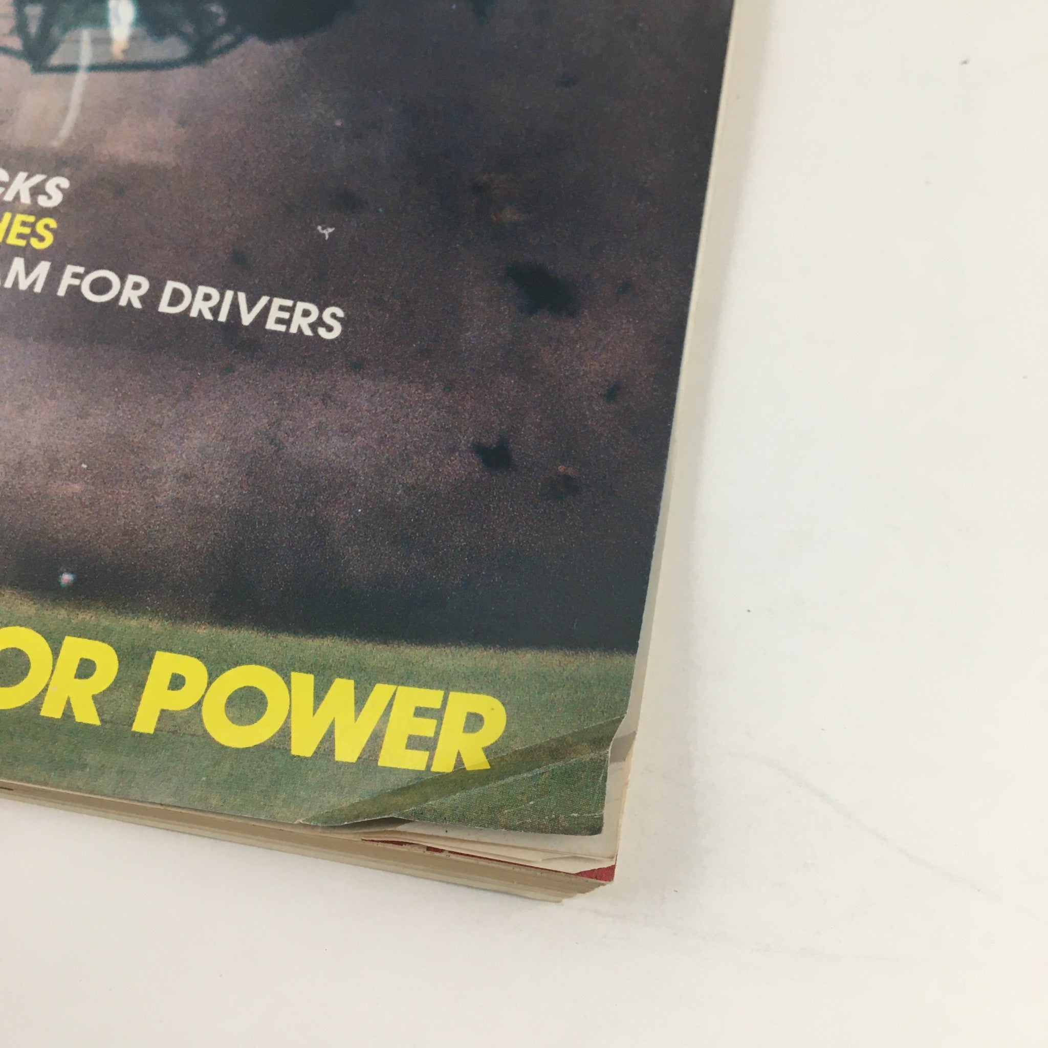 Cover detail of Stock Car Racing Magazine May 1989 showcasing the theme of racing power, featuring text and graphics appealing to car enthusiasts.