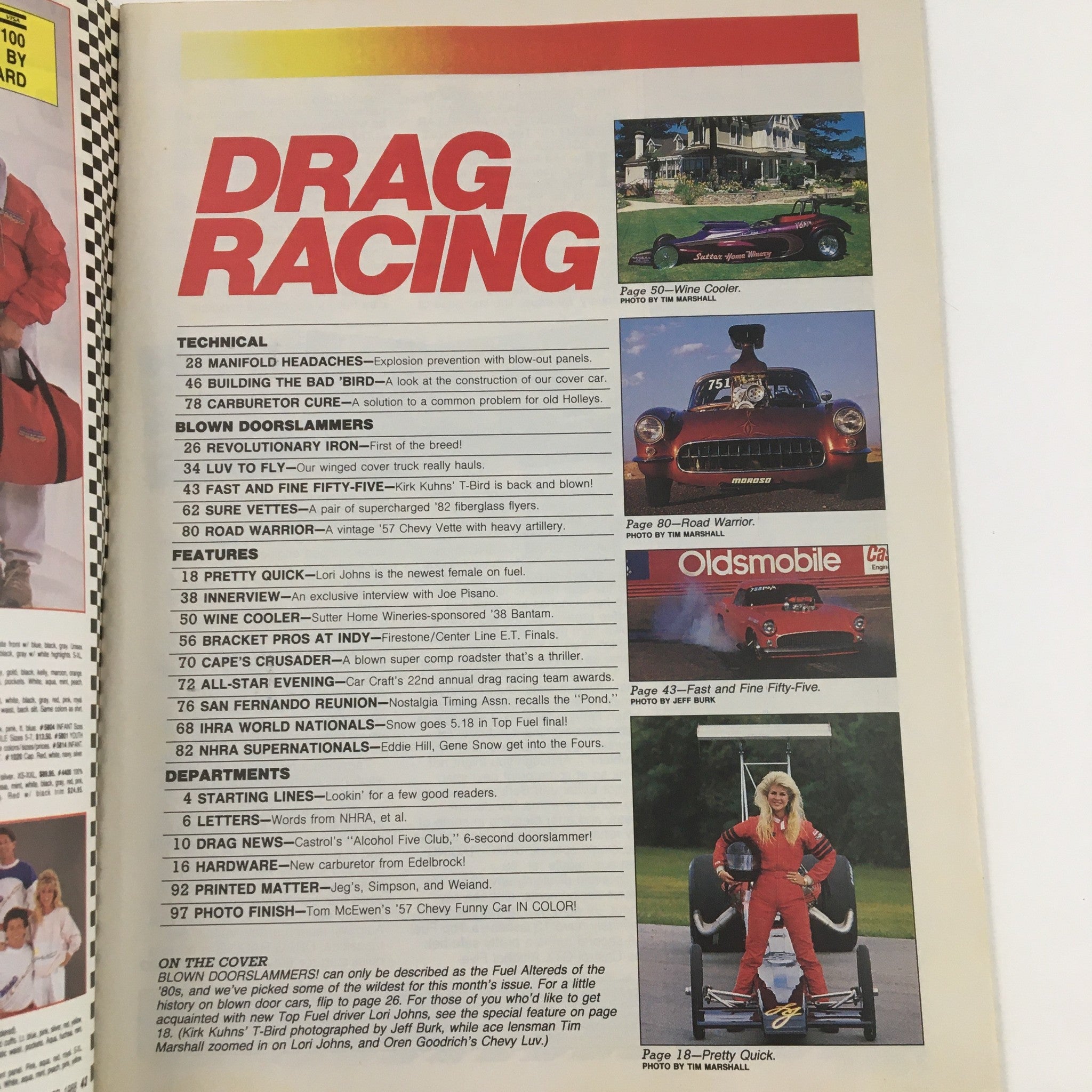 Drag Racing Magazine December 1988 Lori Johns & Joe Pisano Feature No Label