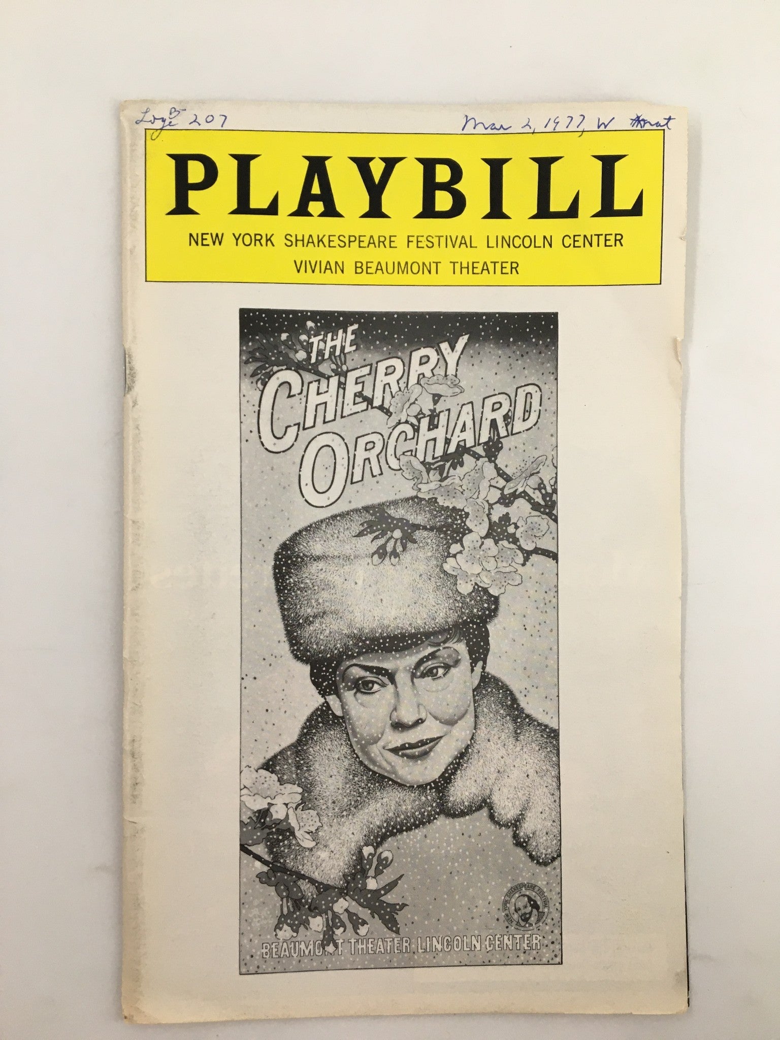 1977 Playbill Vivian Beaumont Theater CK Alexander in The Cherry Orchard