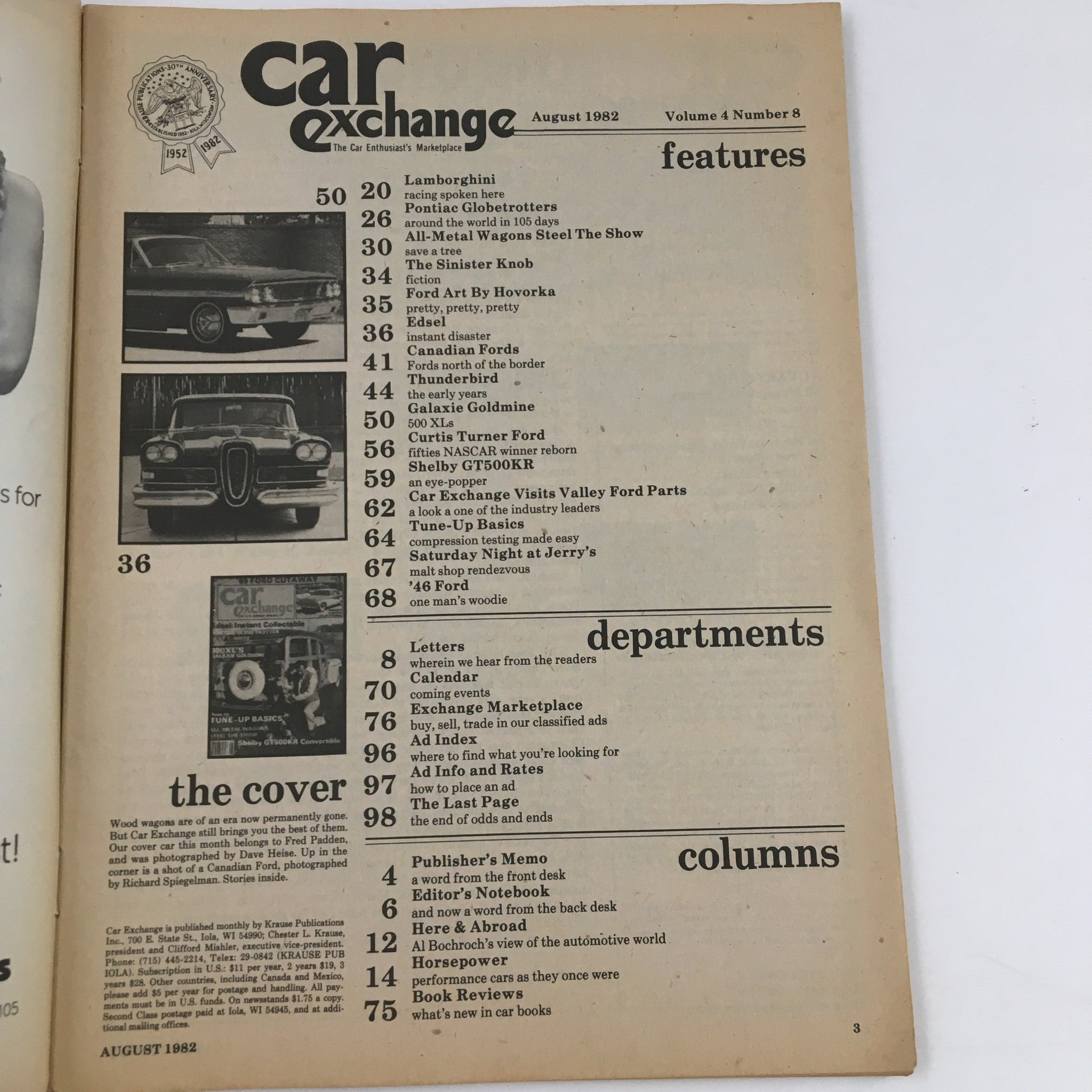 Car Exchange Magazine August 1982 Fred Padden's Wood Wagon Feature No Label