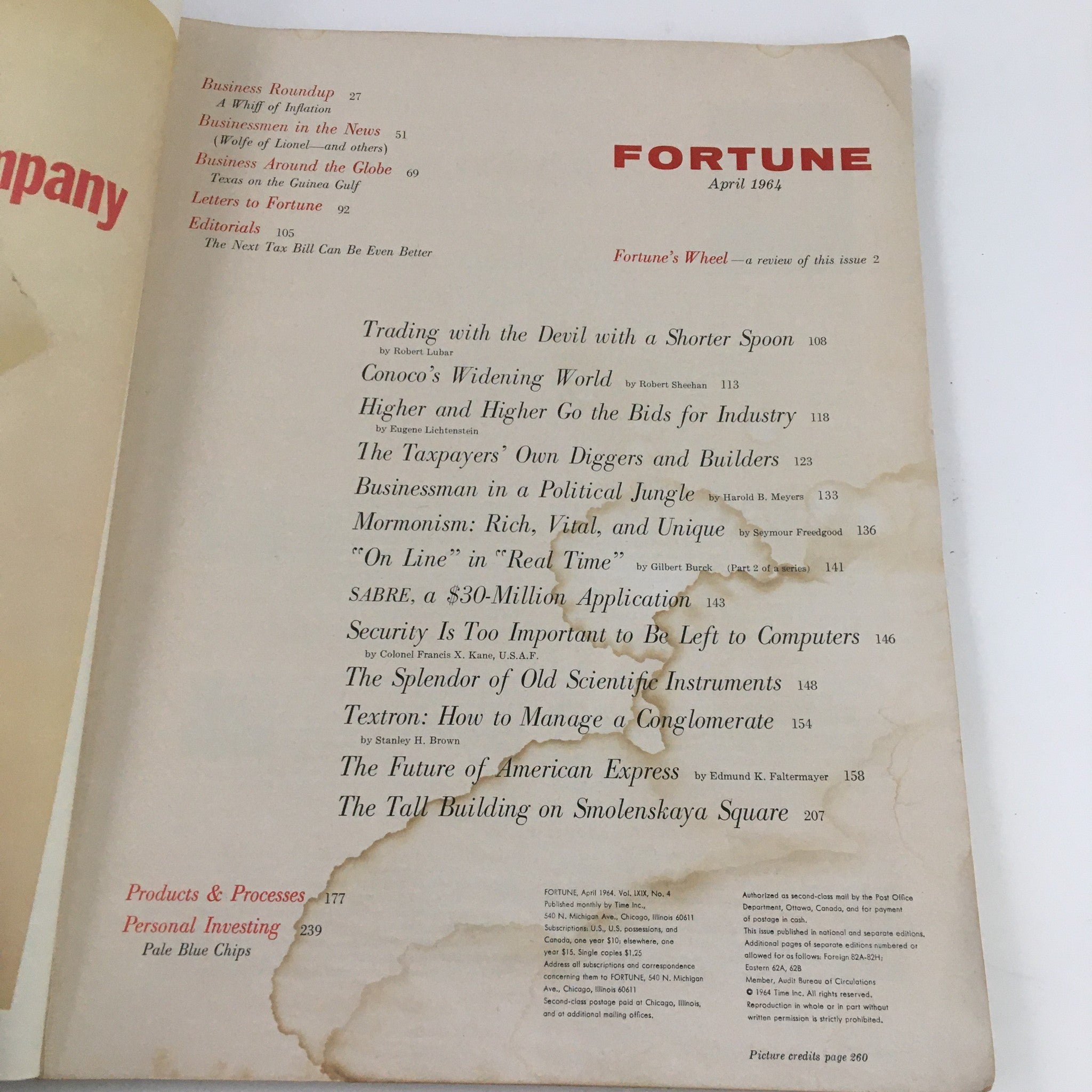 Fortune Magazine April 1964 What Happened When Conoco Went Abroad No Label