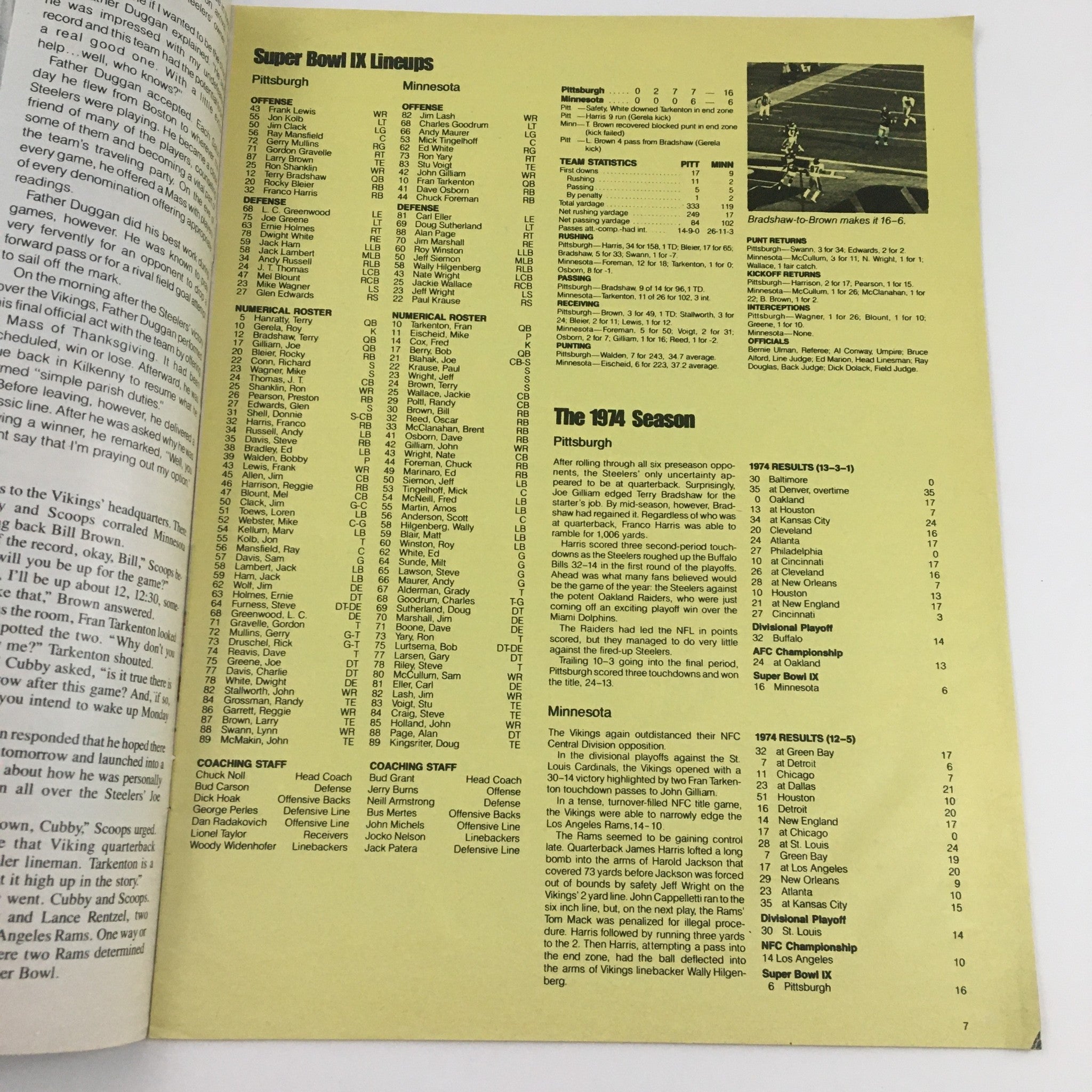 1974 McDonalds History of Super Bowl Vol. 3 Complete Super Bowl Records