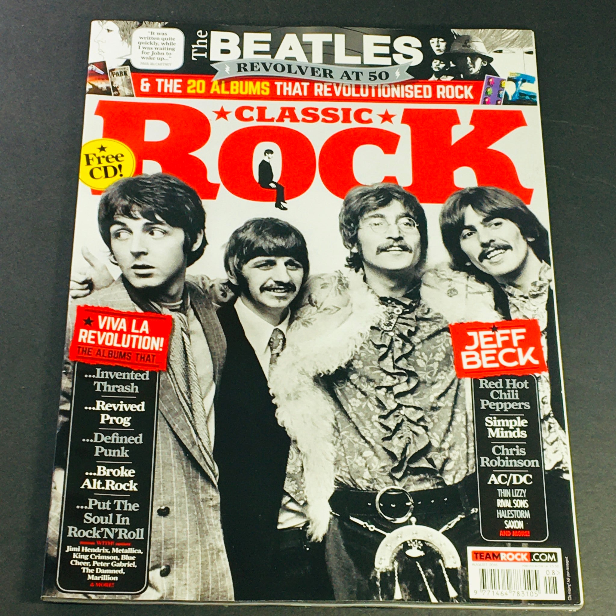 Classic Rock Magazine August 2016 #226 - Jeff Beck & The Beatles UK Import