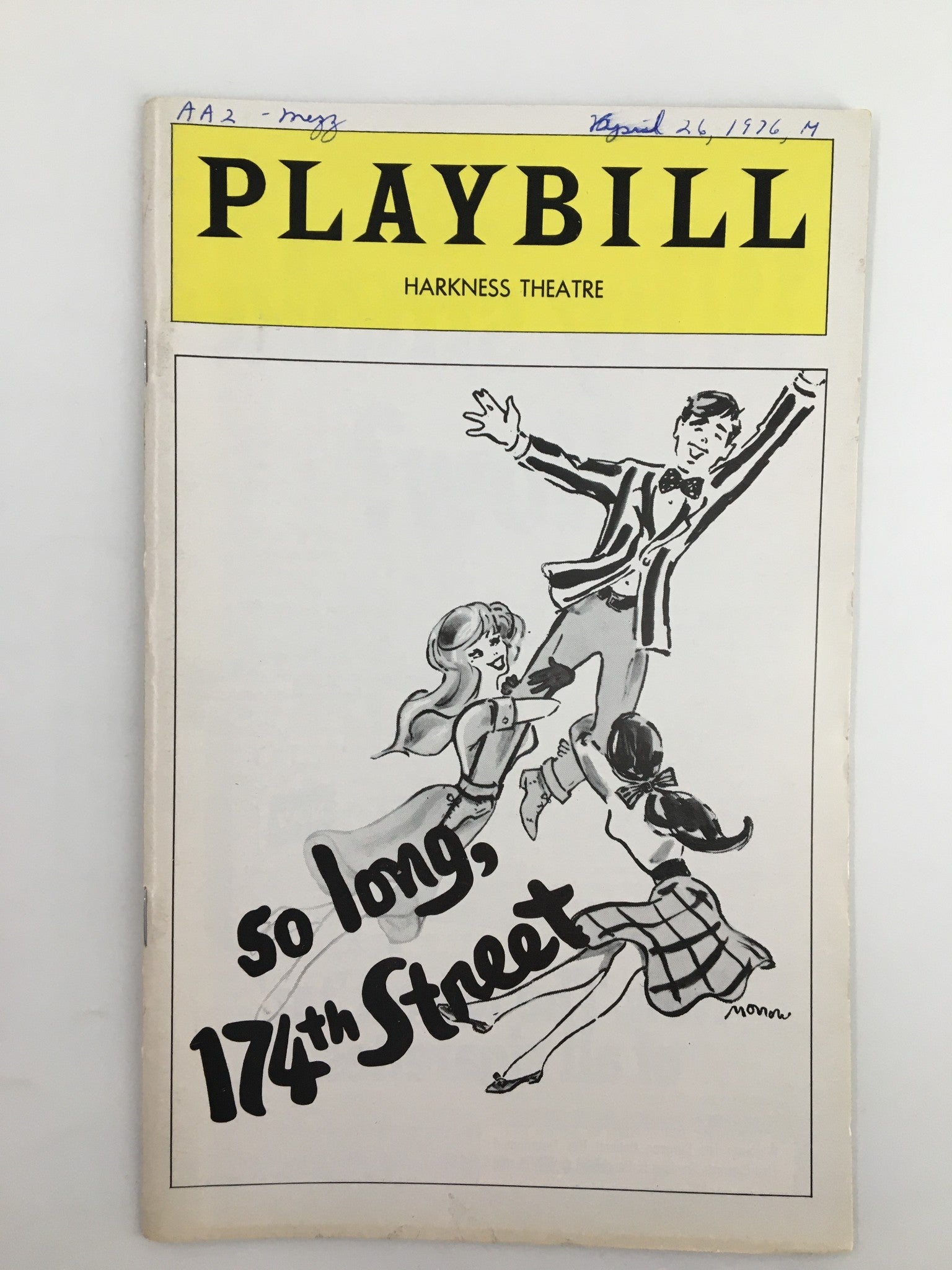 1976 Playbill Harkness Theatre Robert Morse in So Long, 174th Street