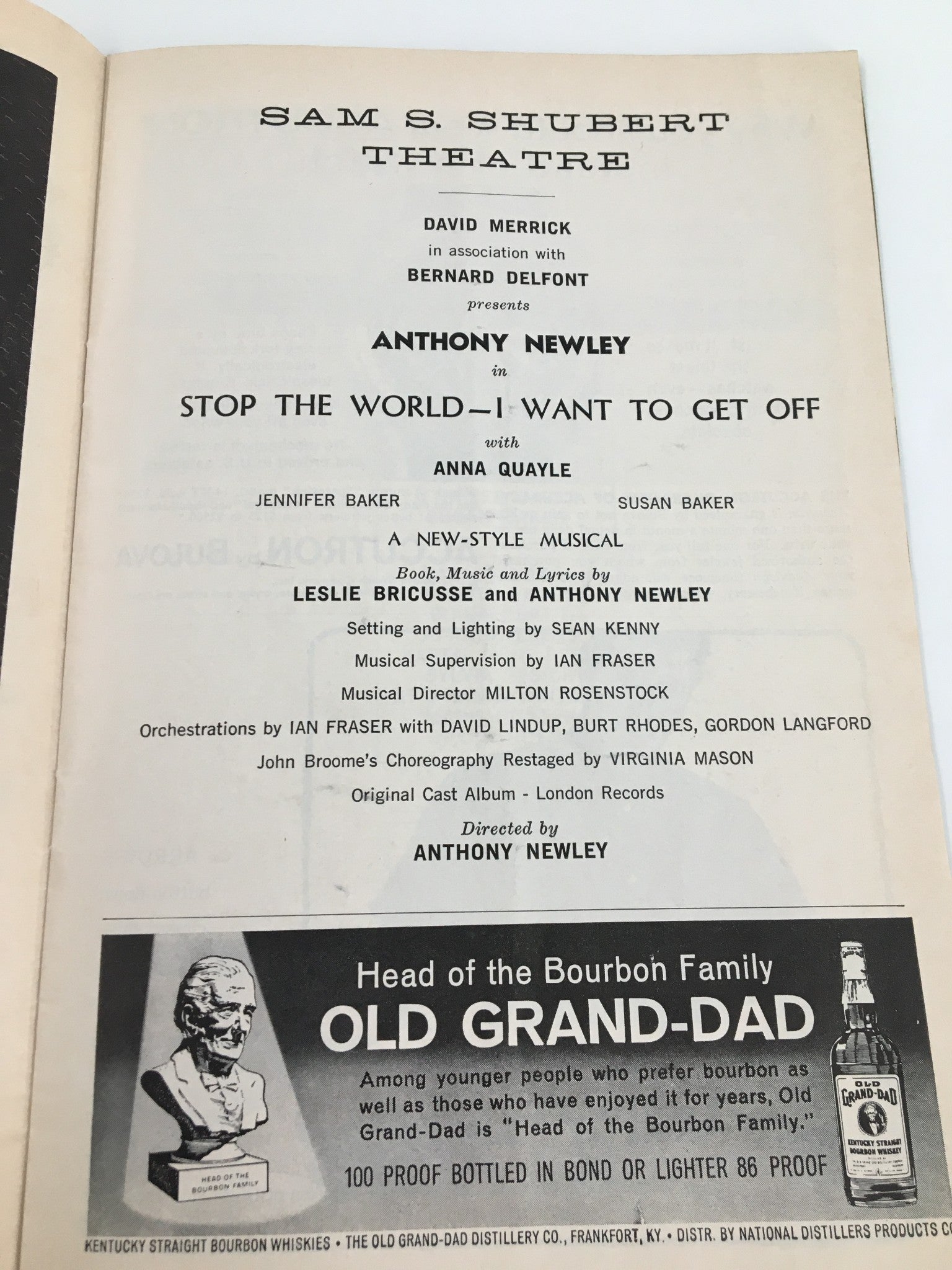 1962 Playbill Sam S. Shubert Theatre Stop The World - I Want To Get Off