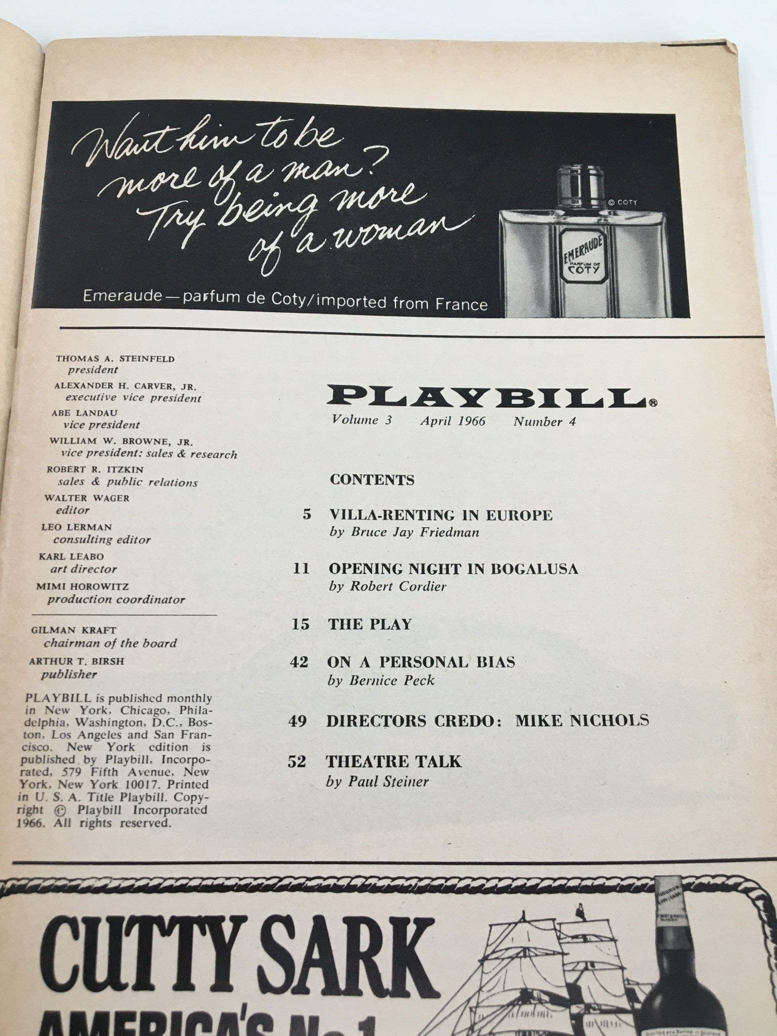 1966 Playbill Royale Theatre Lauren Bacall, Barry Nelson in Cactus Flower