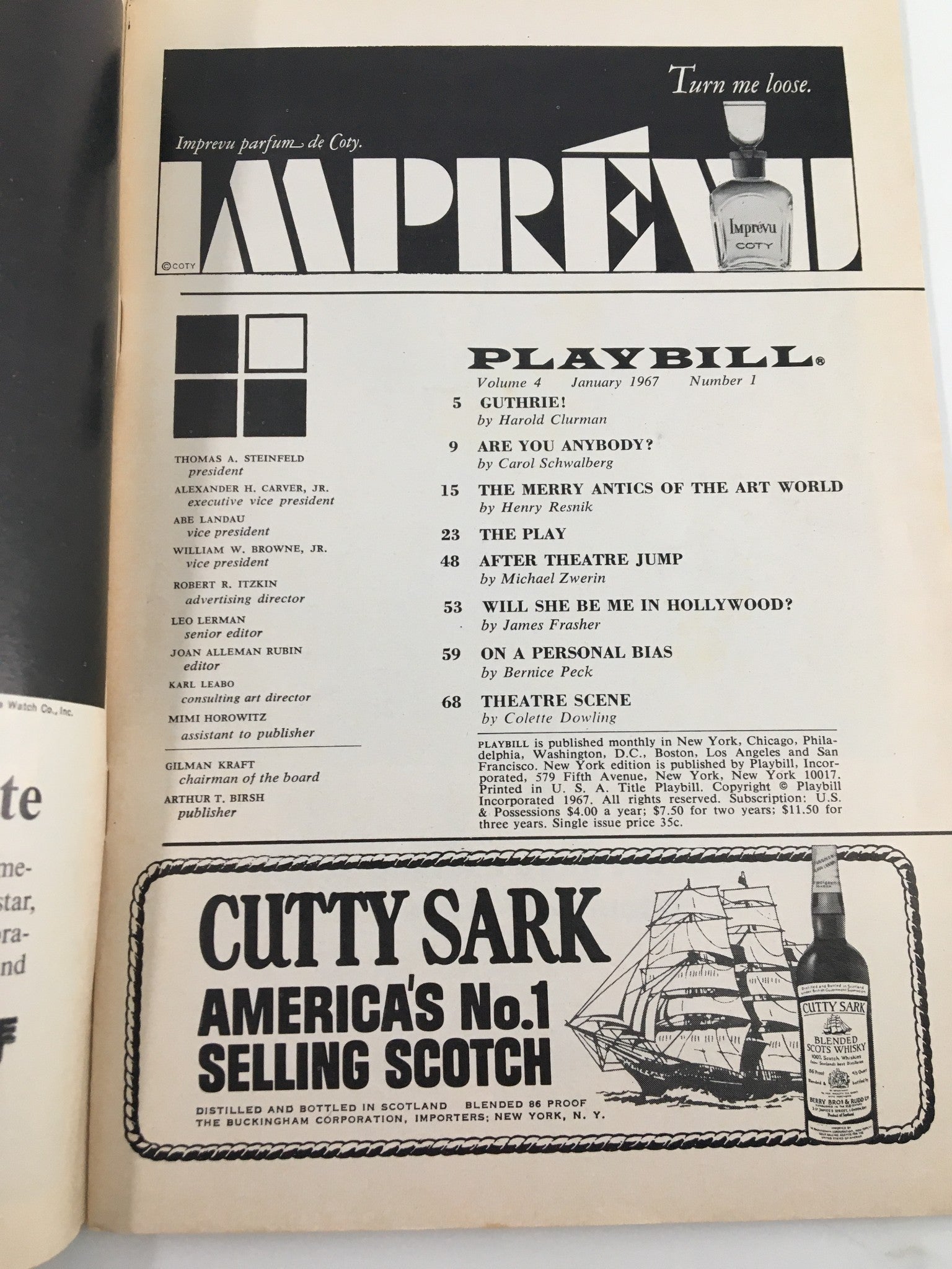 1967 Playbill Sam S. Shubert Theatre Larry Blyden, Alan Alda in The Apple Tree