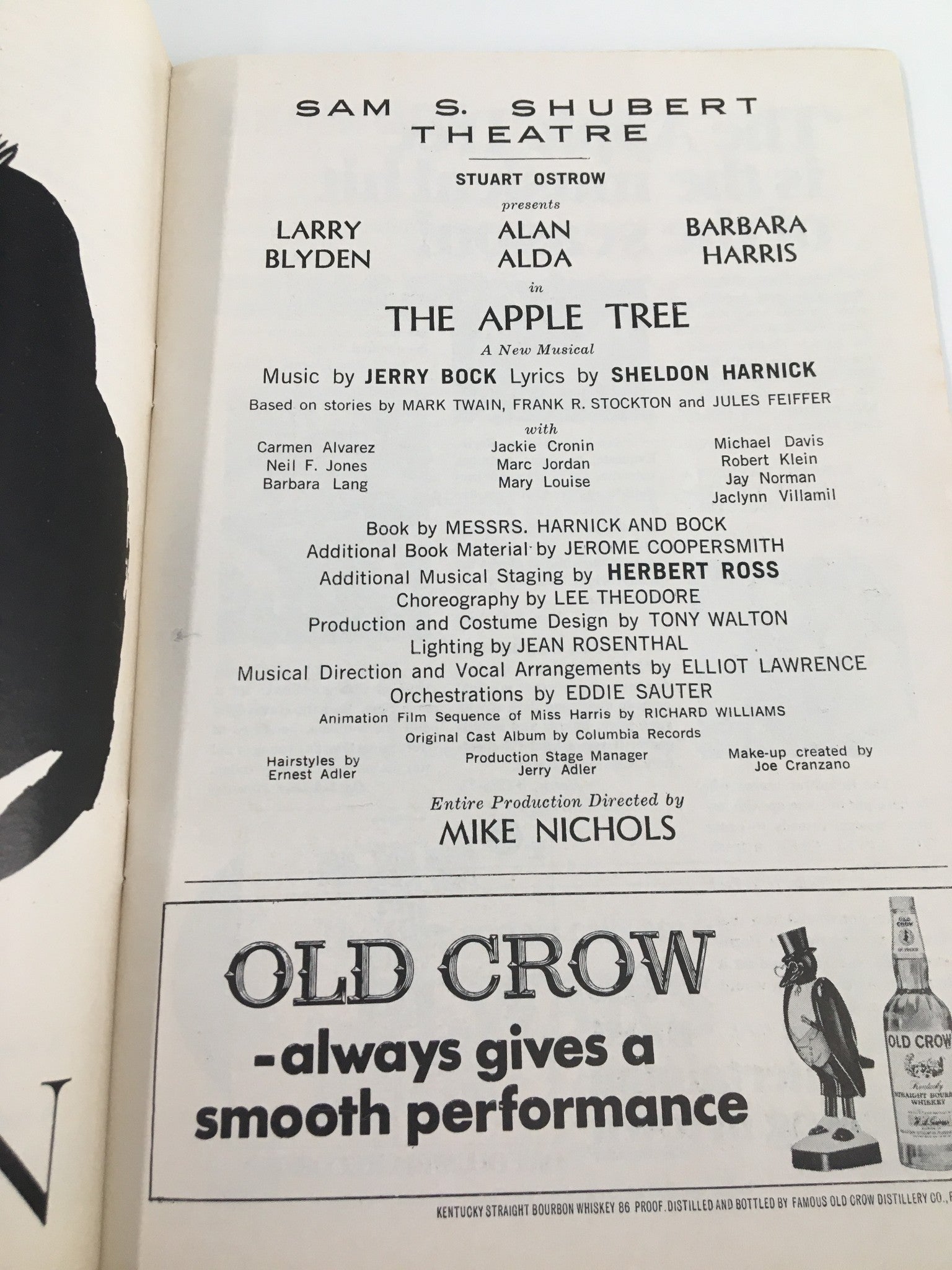 1967 Playbill Sam S. Shubert Theatre Larry Blyden, Alan Alda in The Apple Tree