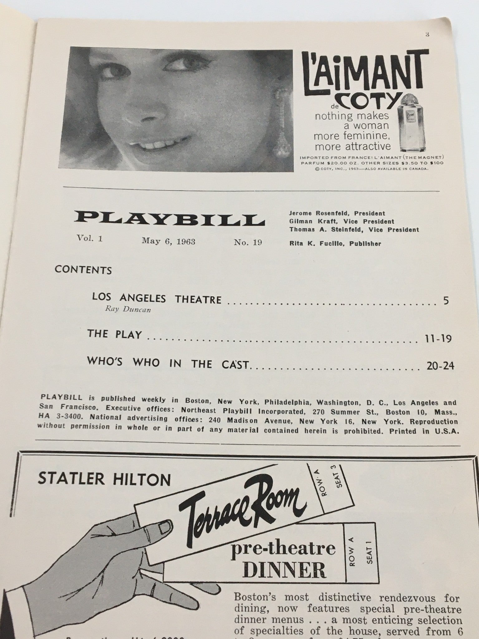 1963 Playbill Shubert Theatre Elaine Malbin, Ed Ames in Carnival