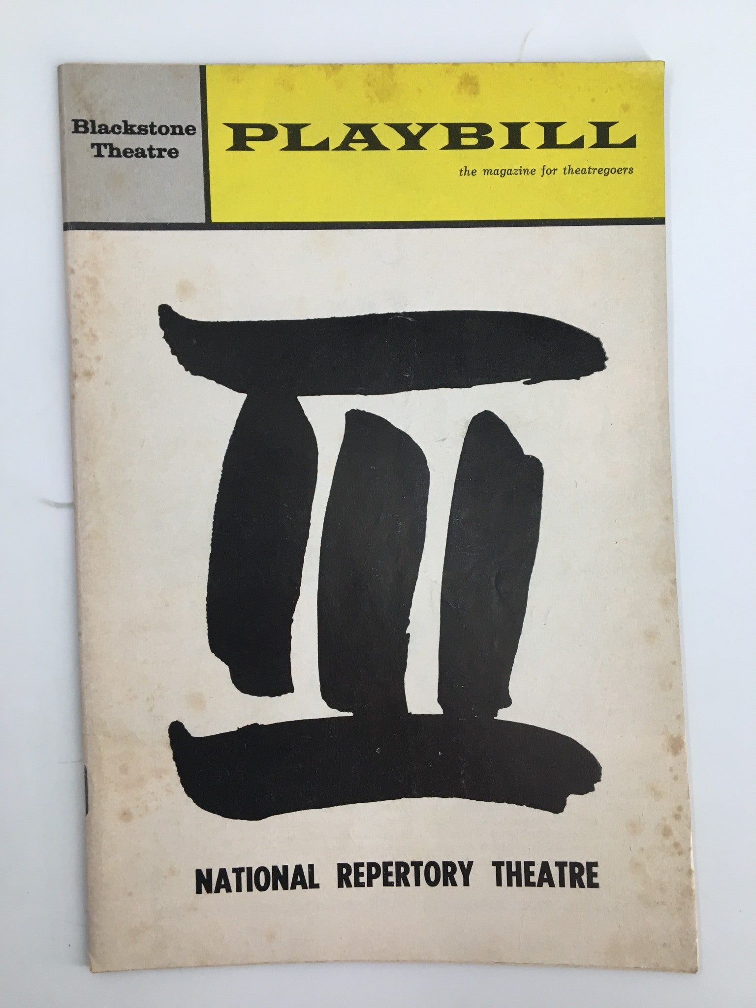 1965 Playbill National Repertory Theatre in She Stoops to Conquer