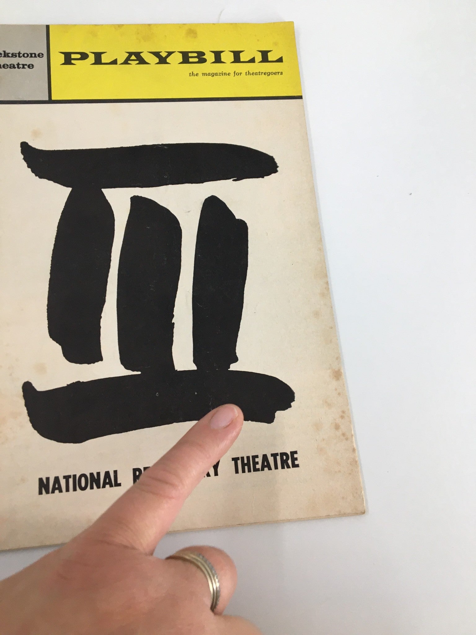 1965 Playbill National Repertory Theatre in She Stoops to Conquer