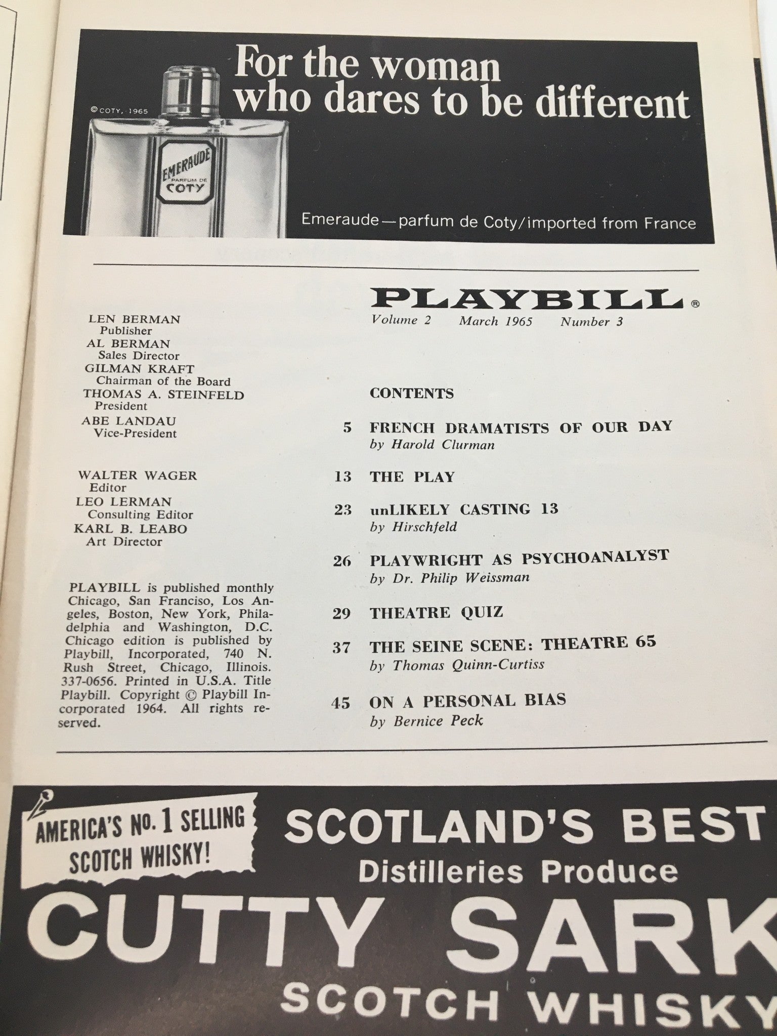 1965 Playbill National Repertory Theatre in She Stoops to Conquer