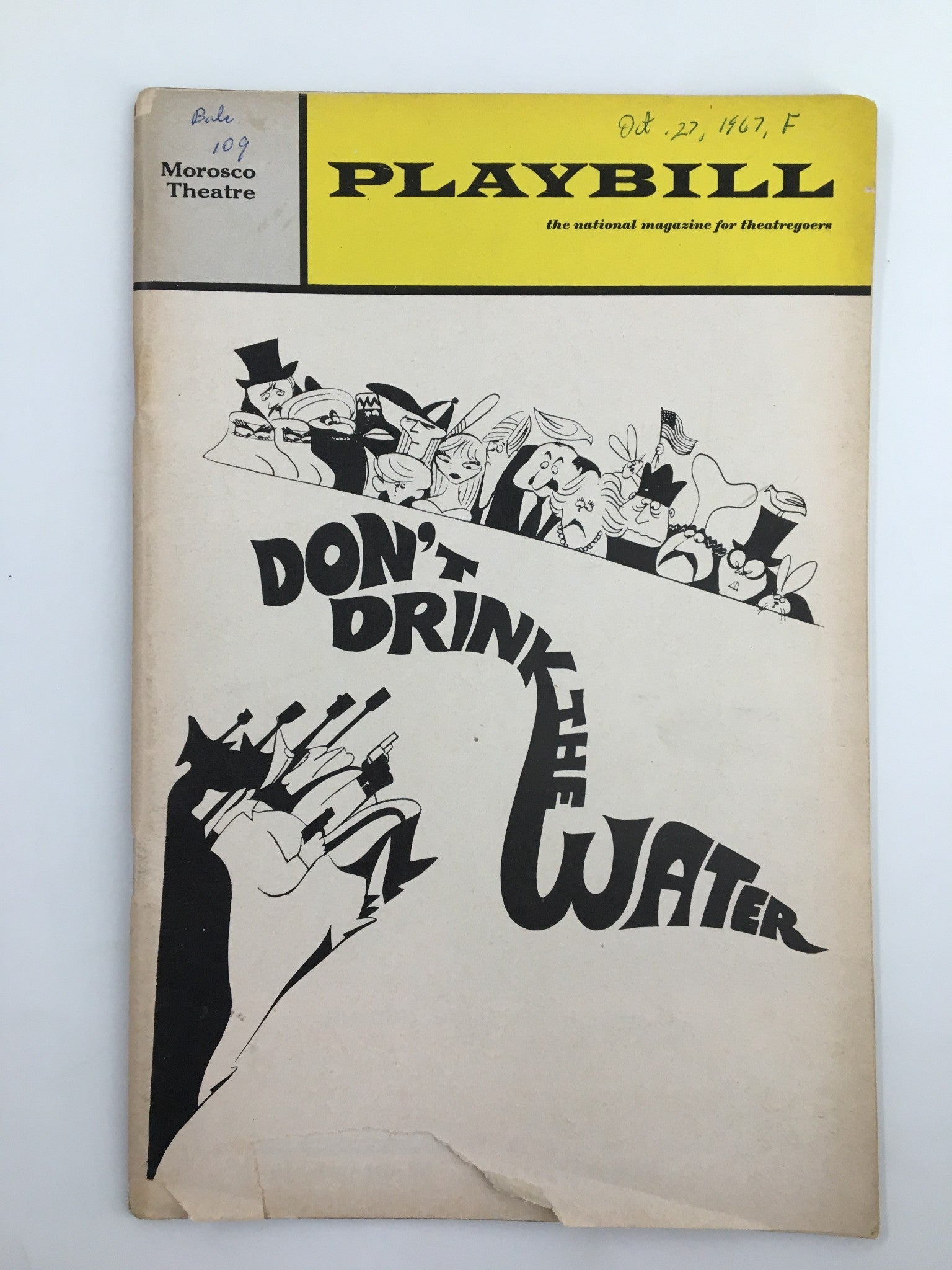 1967 Playbill The Morosco Theatre Lou Jacobi in Don't Drink The Water