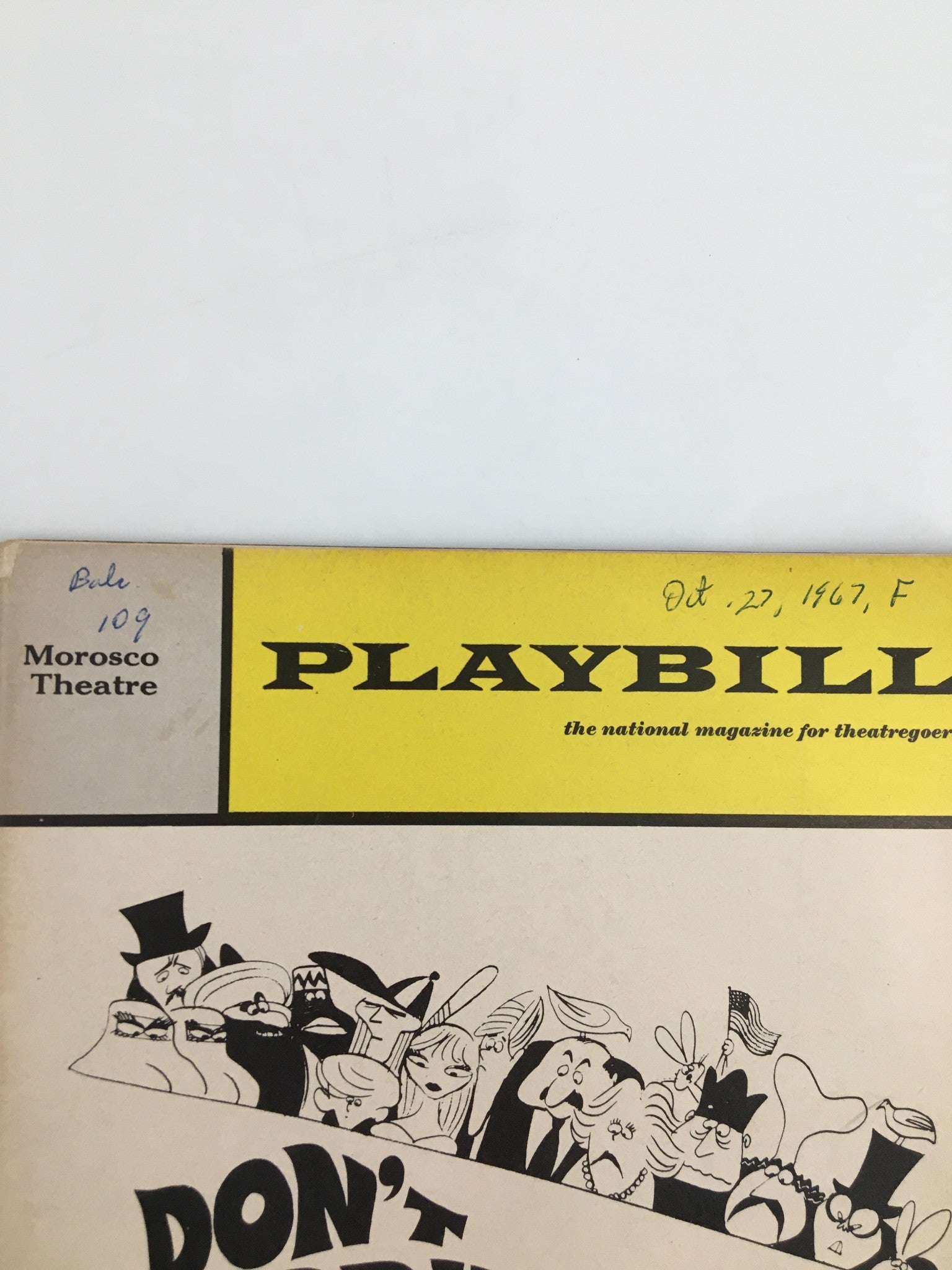 1967 Playbill The Morosco Theatre Lou Jacobi in Don't Drink The Water