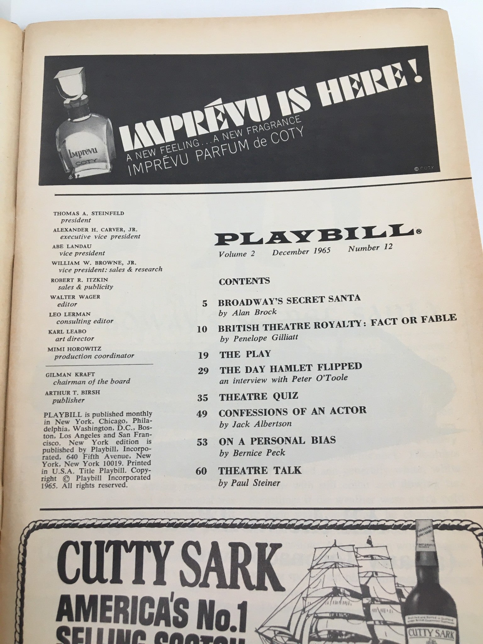 1965 Playbill Royale Theatre Lauren Bacall, Barry Nelson in Cactus Flower