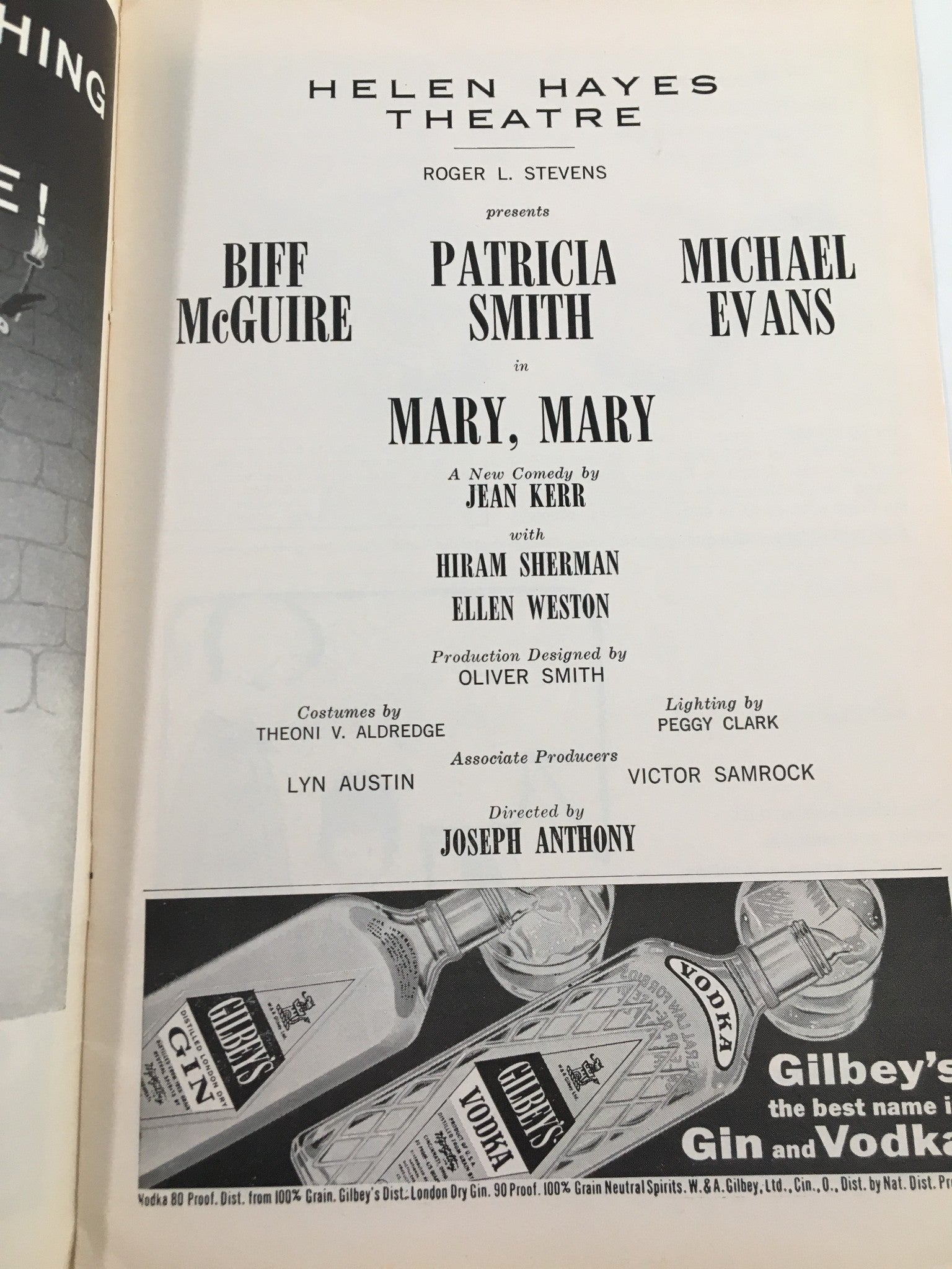 1963 Playbill Helen Hayes Theatre Biff McGuire, Michael Evans in Mary, Mary