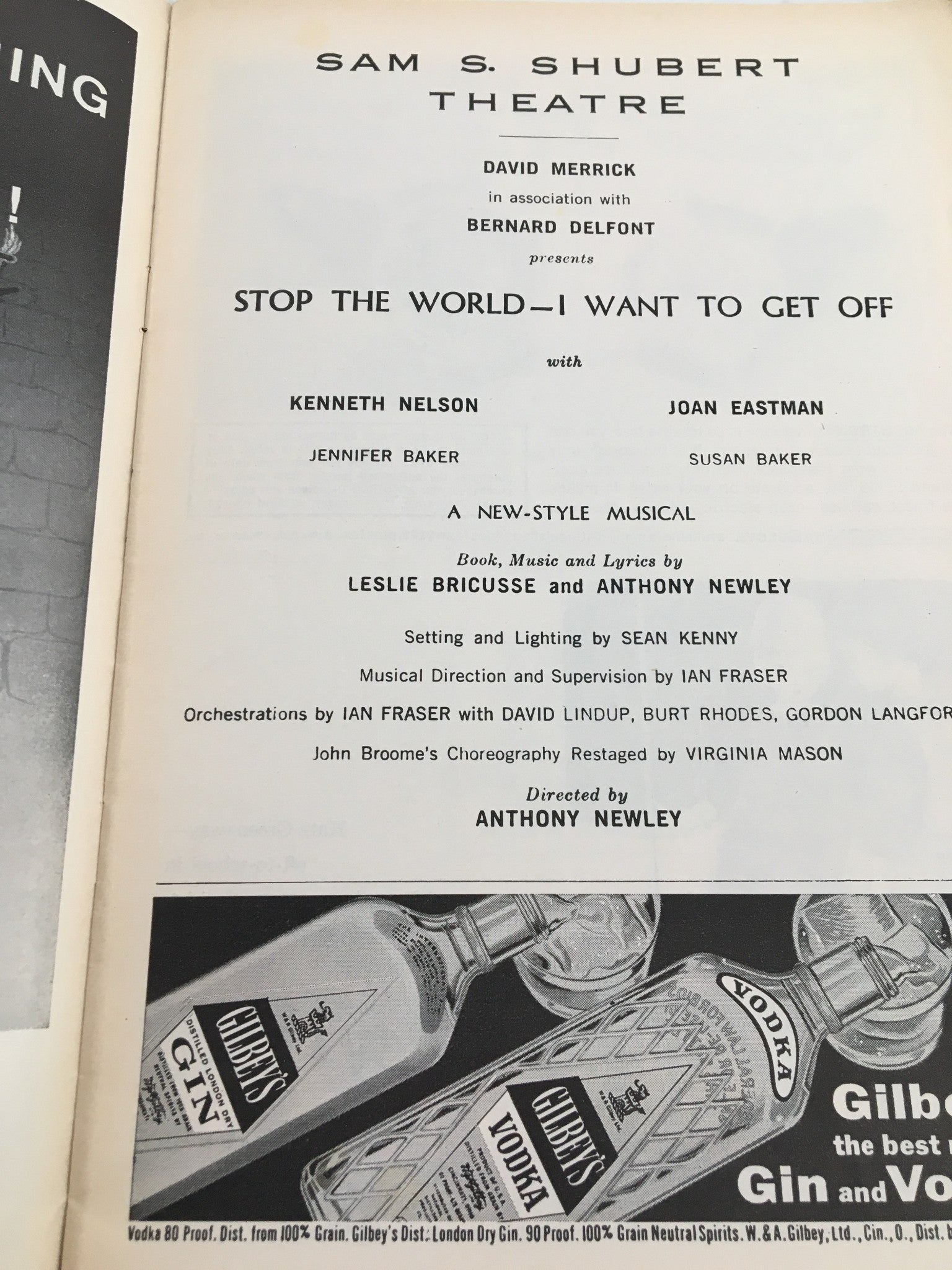 1963 Playbill Sam S. Shubert Theatre Stop The World - I Want To Get Off