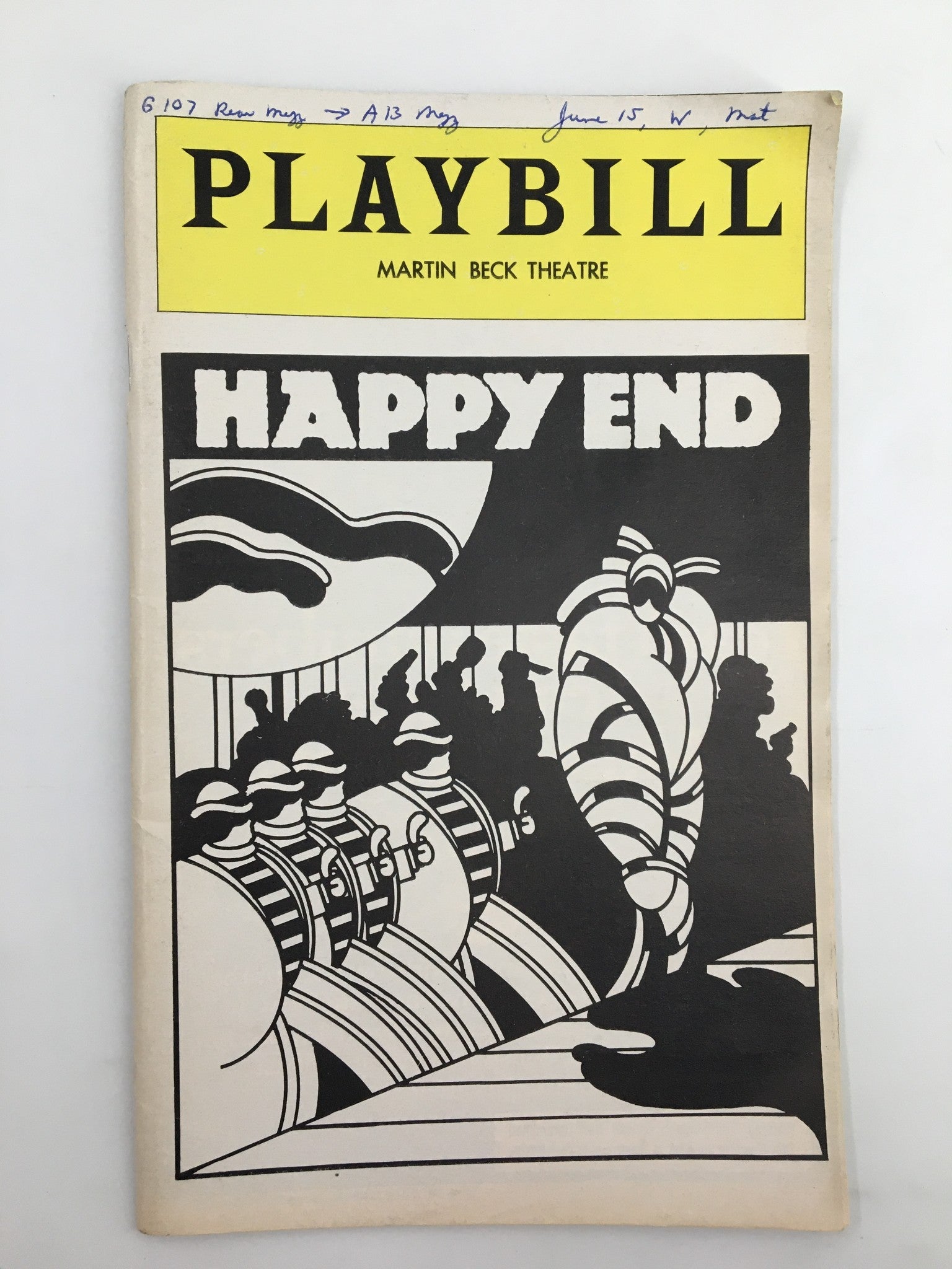 1977 Playbill Martin Beck Theatre Meryl Streep, Grayson Hall in Happy End