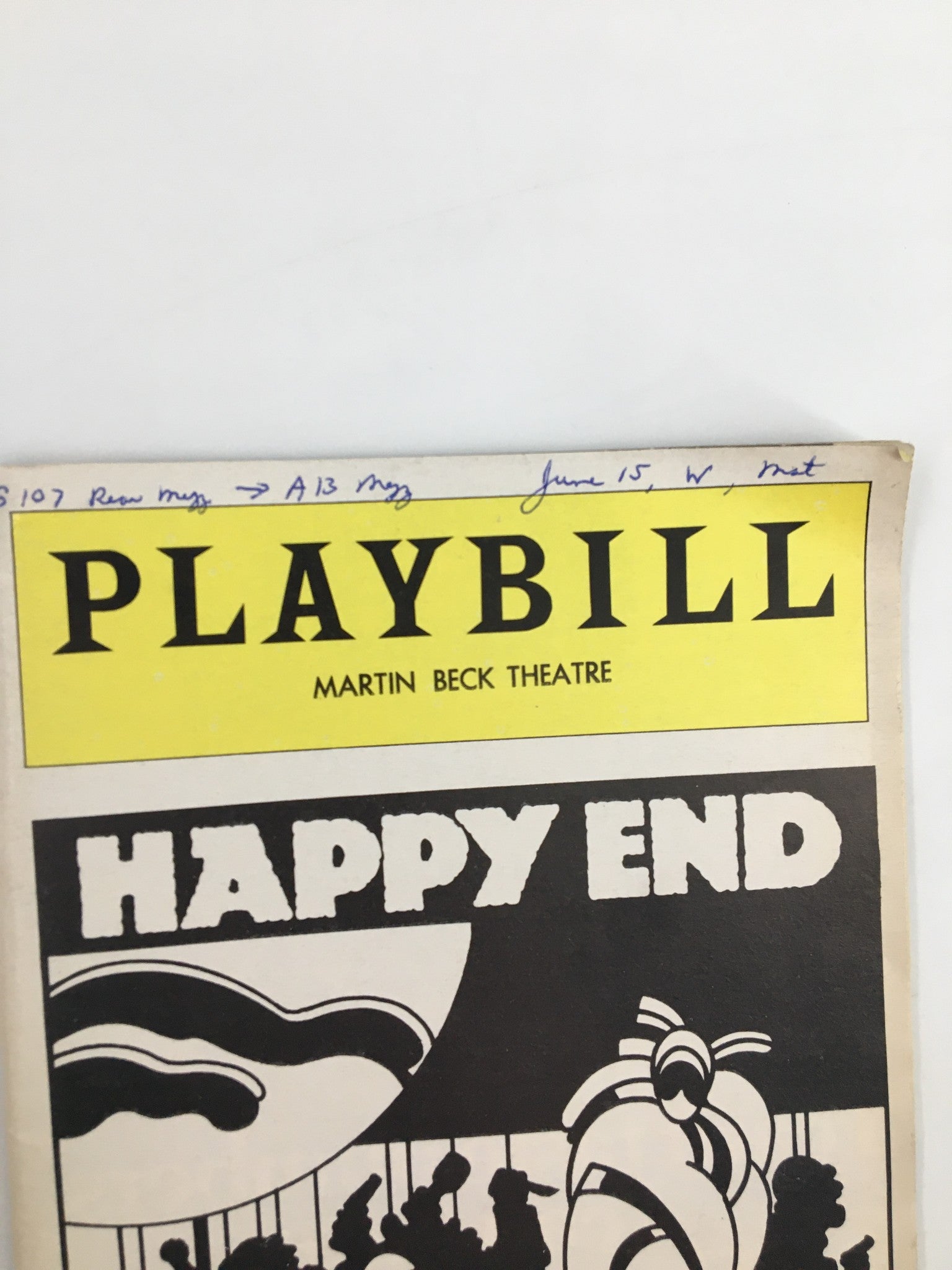 1977 Playbill Martin Beck Theatre Meryl Streep, Grayson Hall in Happy End