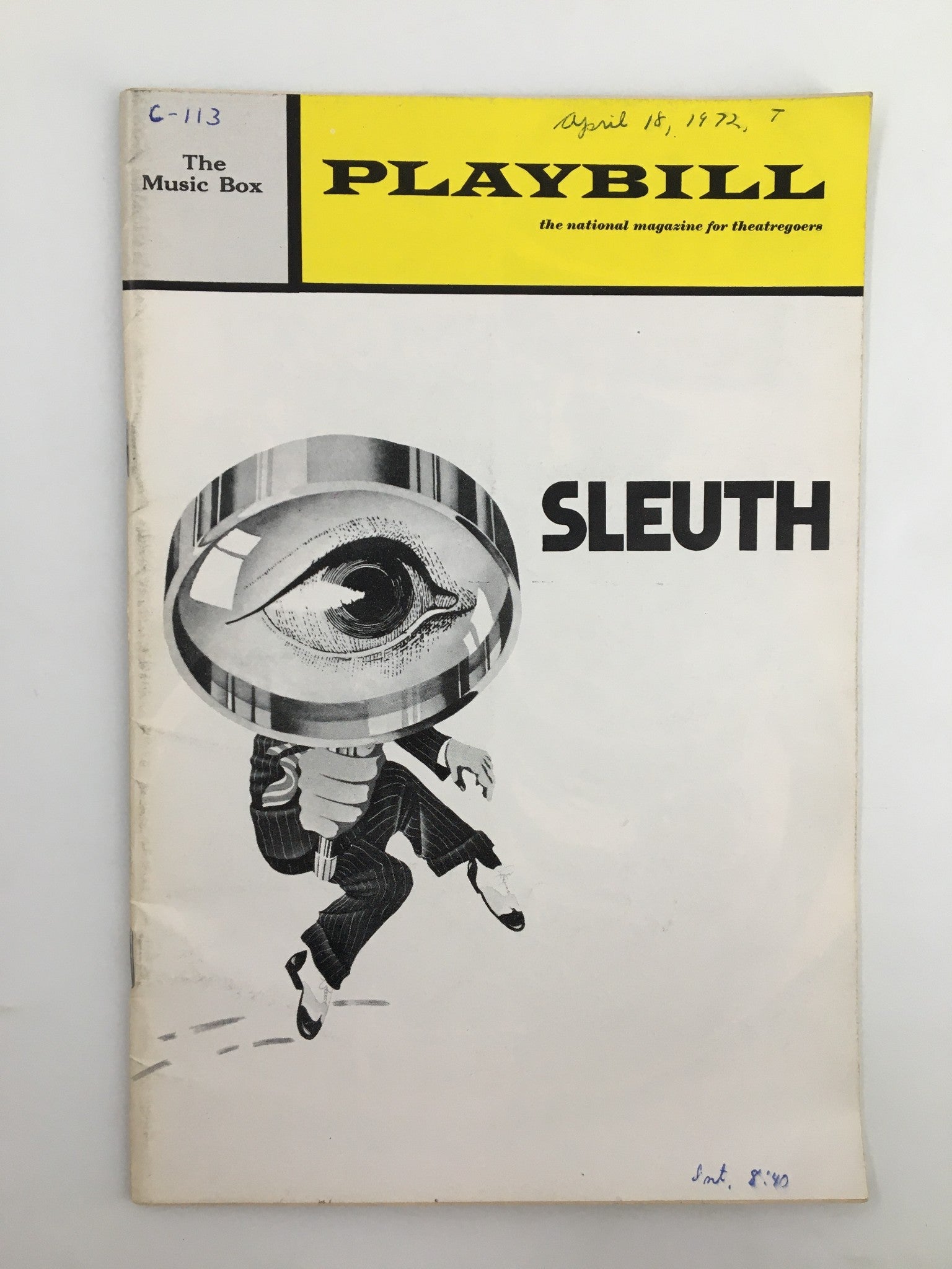 1972 Playbill The Music Box Paul Rogers, Brian Murray in Sleuth