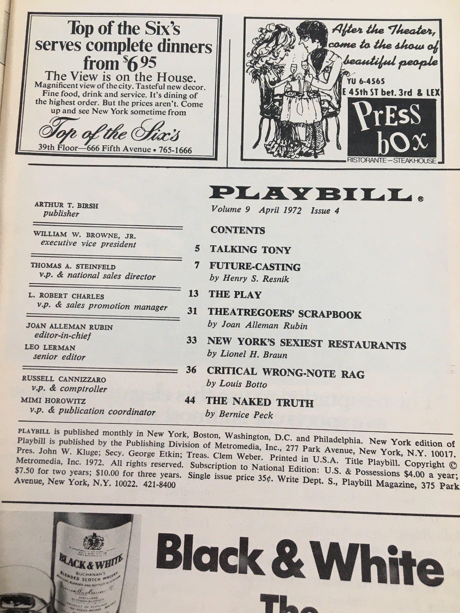 1972 Playbill The Music Box Paul Rogers, Brian Murray in Sleuth