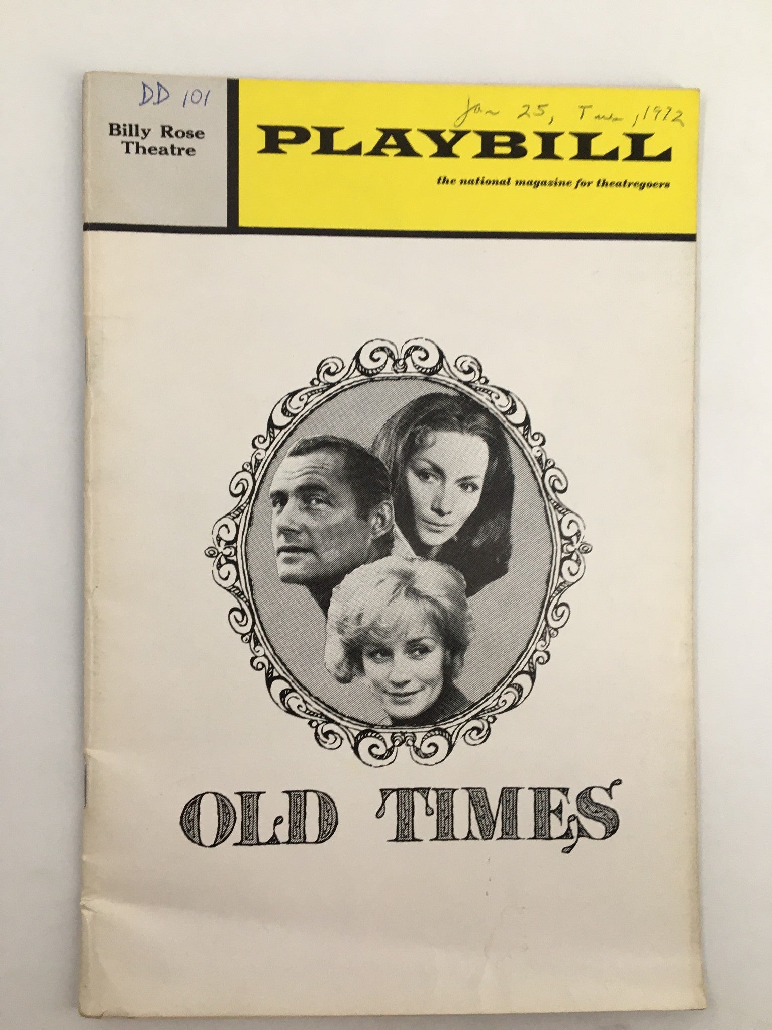 1972 Playbill Billy Rose Theatre Robert Shaw in Harold Pinter's 'Old Times'